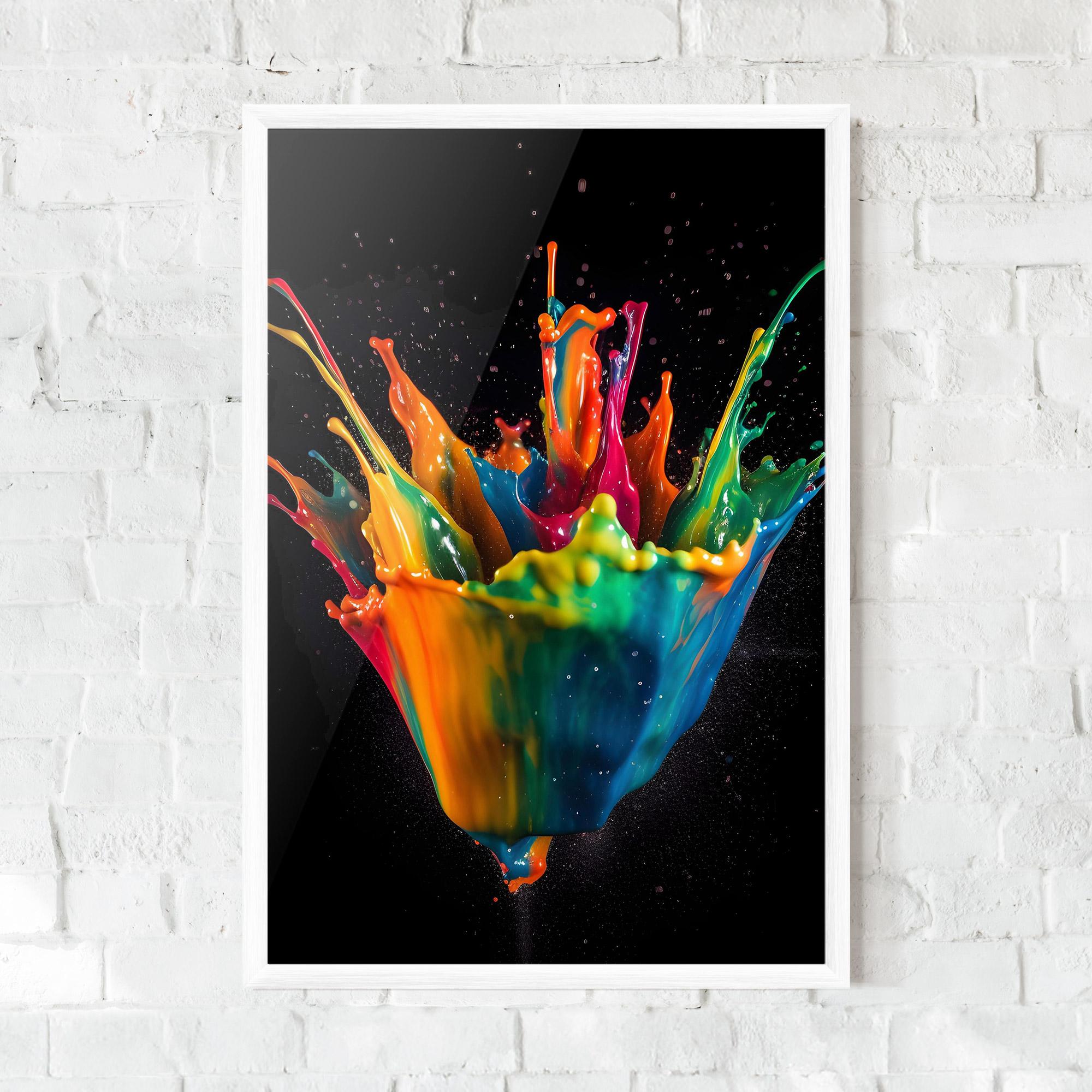 Gerahmte Poster Colorful Paint Dropped mockup 0