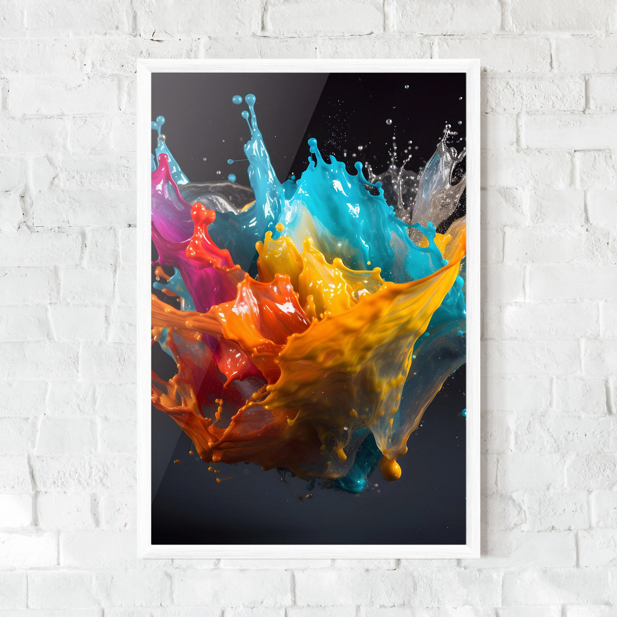 Gerahmte Poster Colorful Splash Floating mockup 0