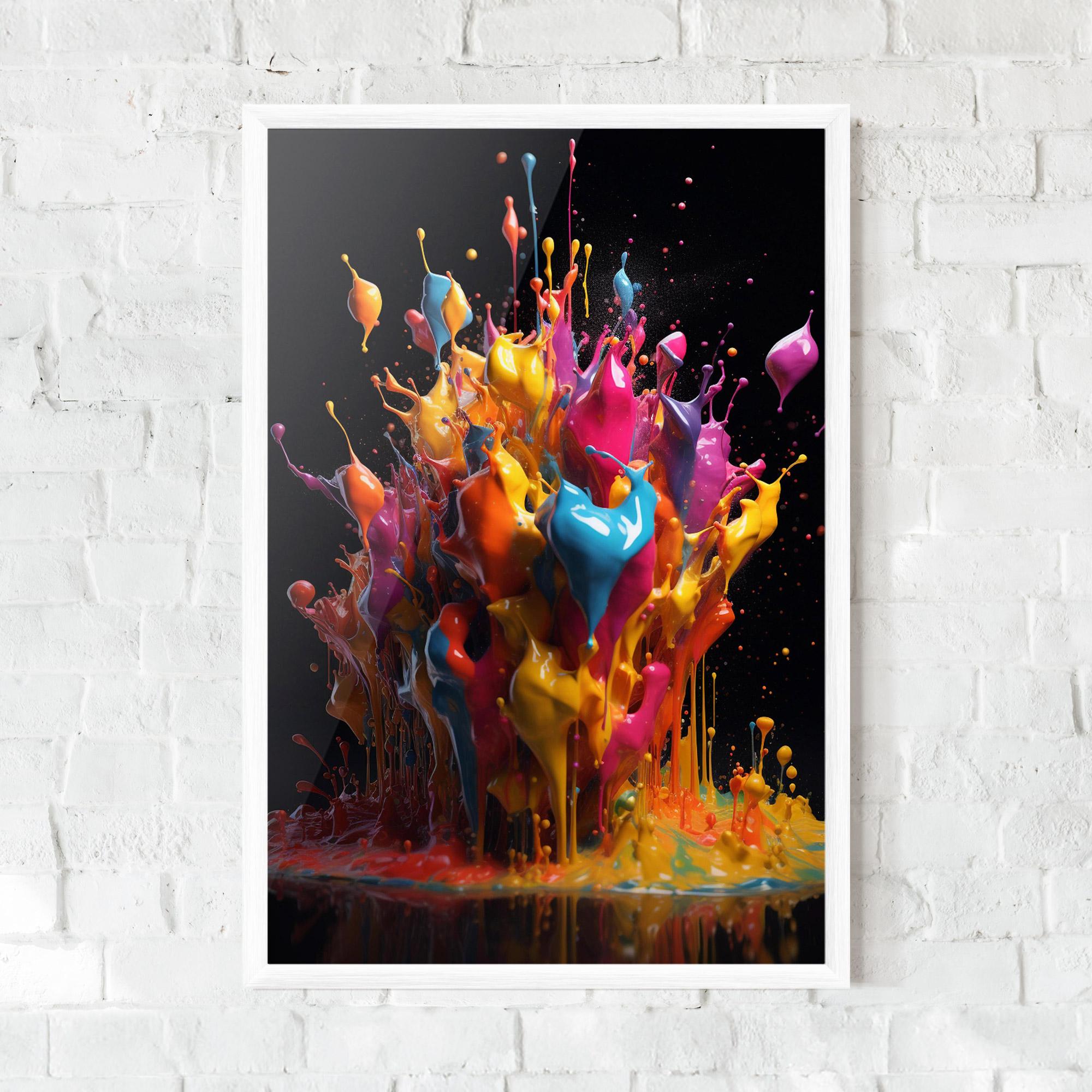 Gerahmte Poster Liquid Splashing mockup 0