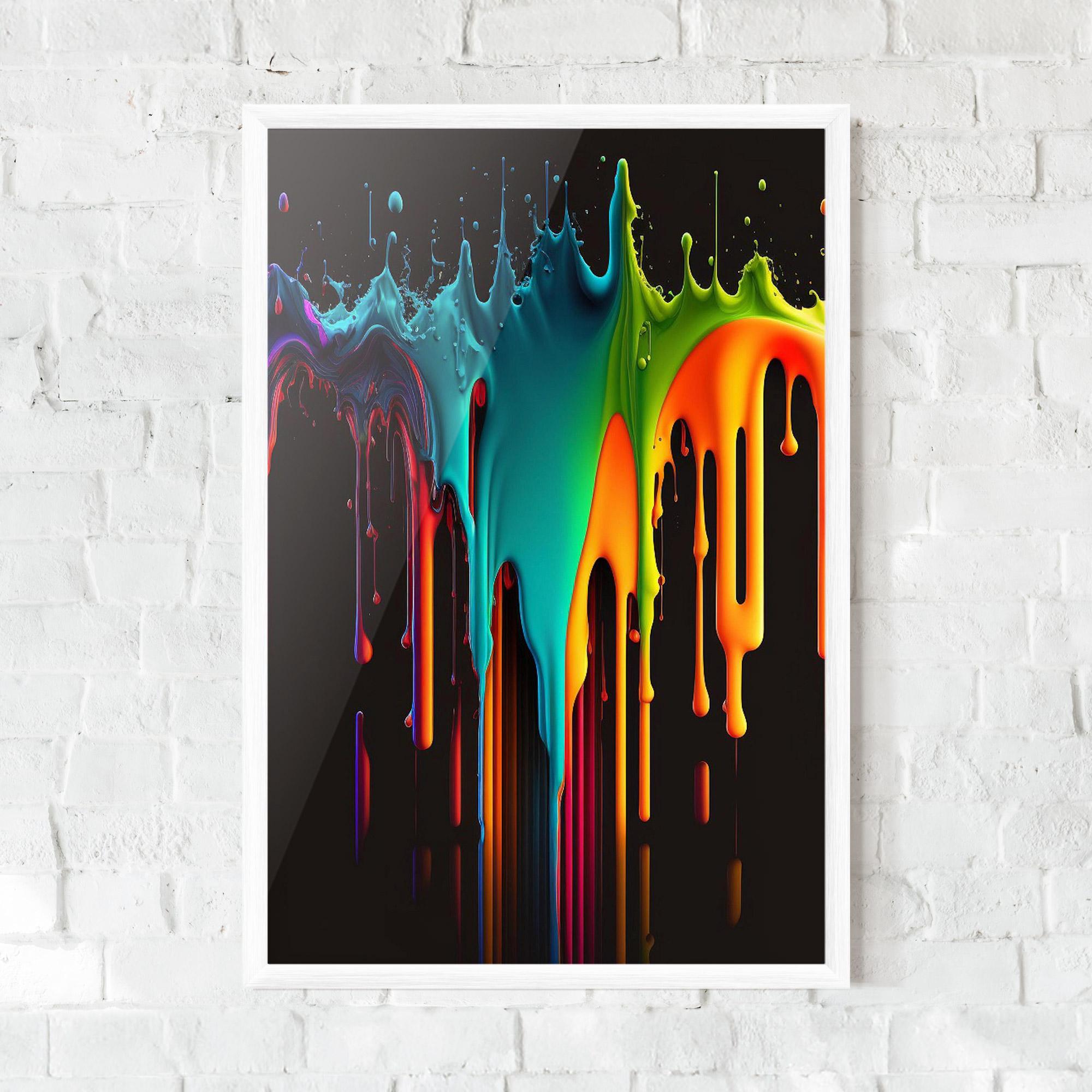 Gerahmte Poster Rainbow Floating Colors mockup 0