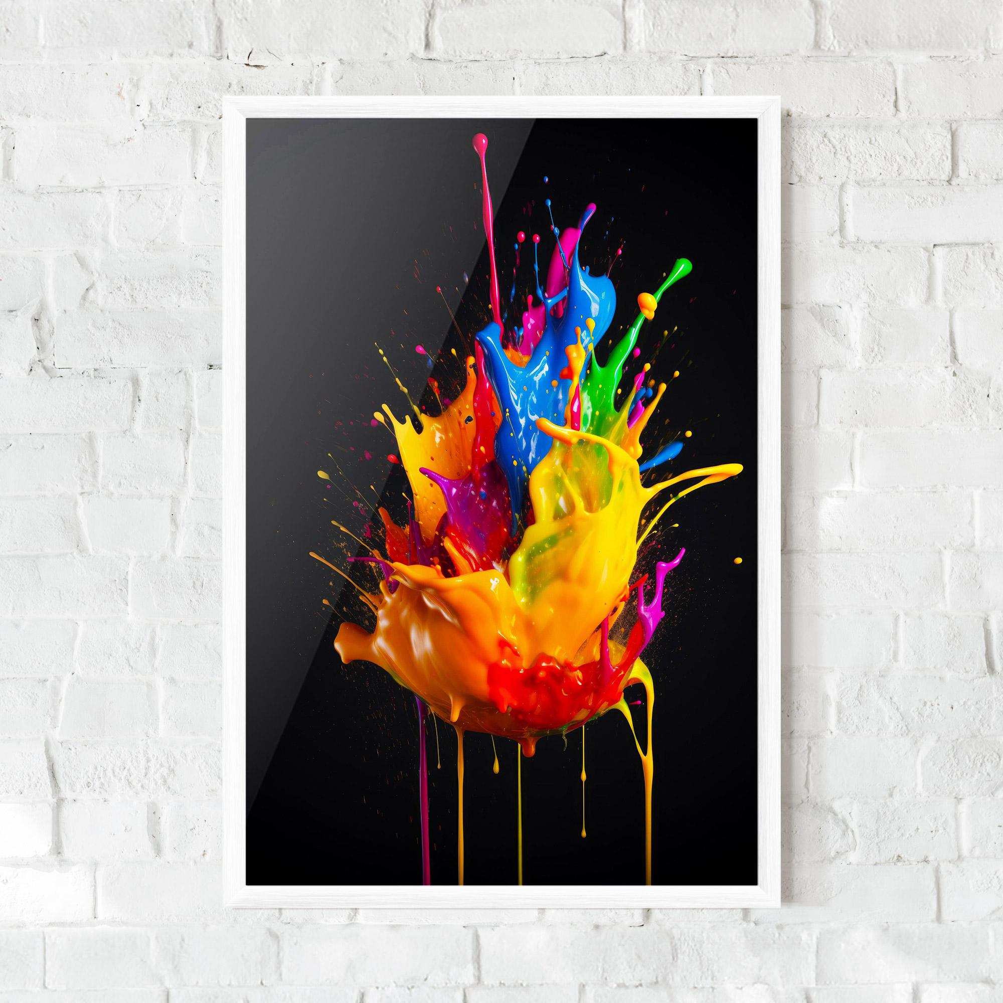 Gerahmte Poster Yellow Splash Floating mockup 0