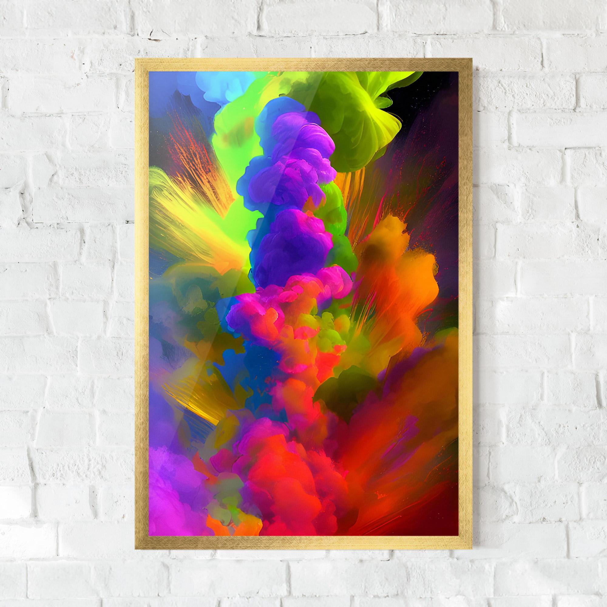 Gerahmte Poster Blurred Colorful Smoke mockup 0