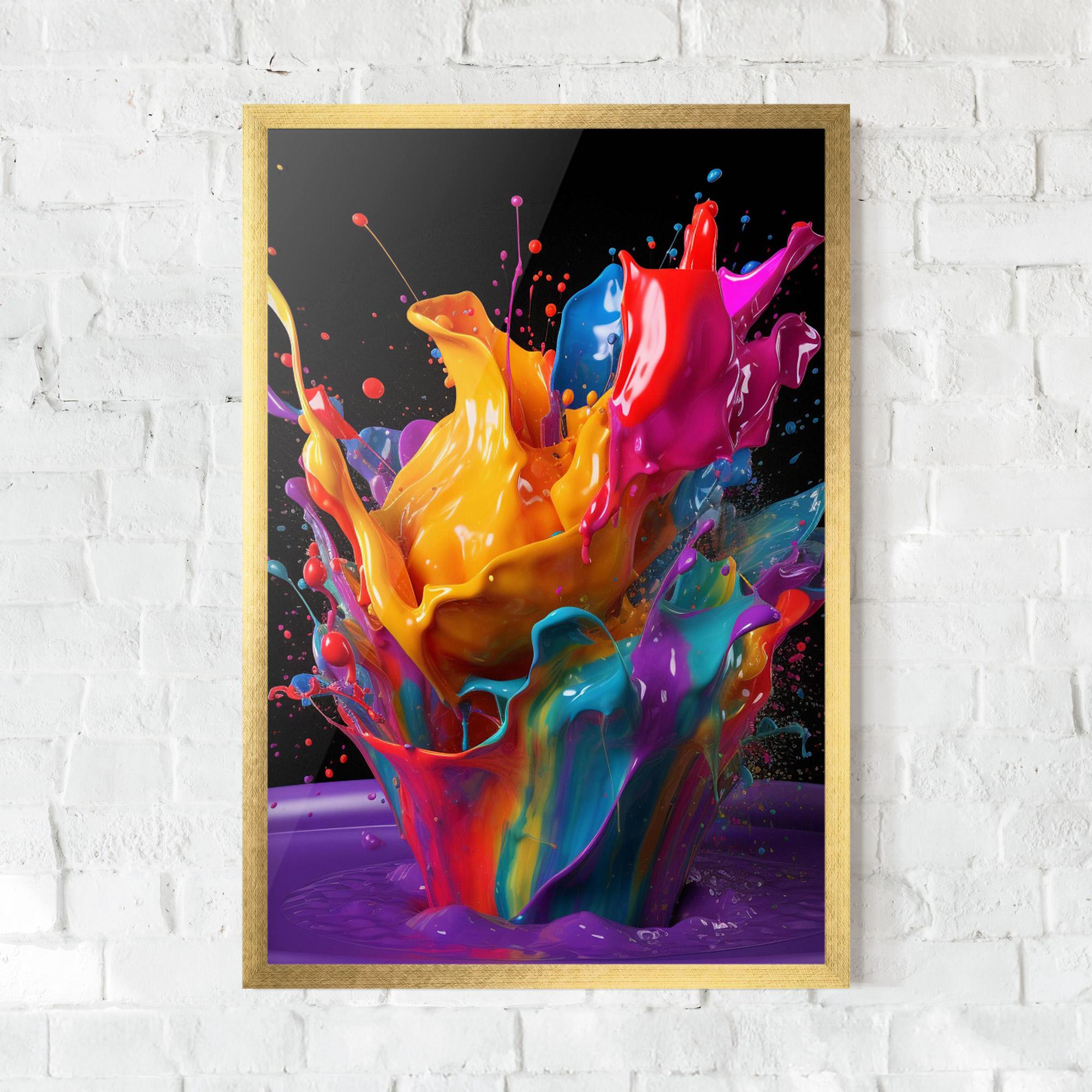 Gerahmte Poster Brightly Color Splashing mockup 0