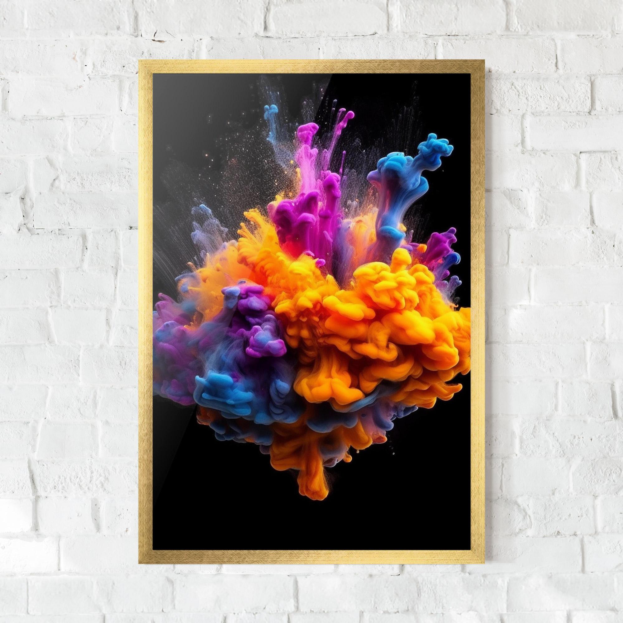 Gerahmte Poster Colorful Cloud Liquid mockup 0