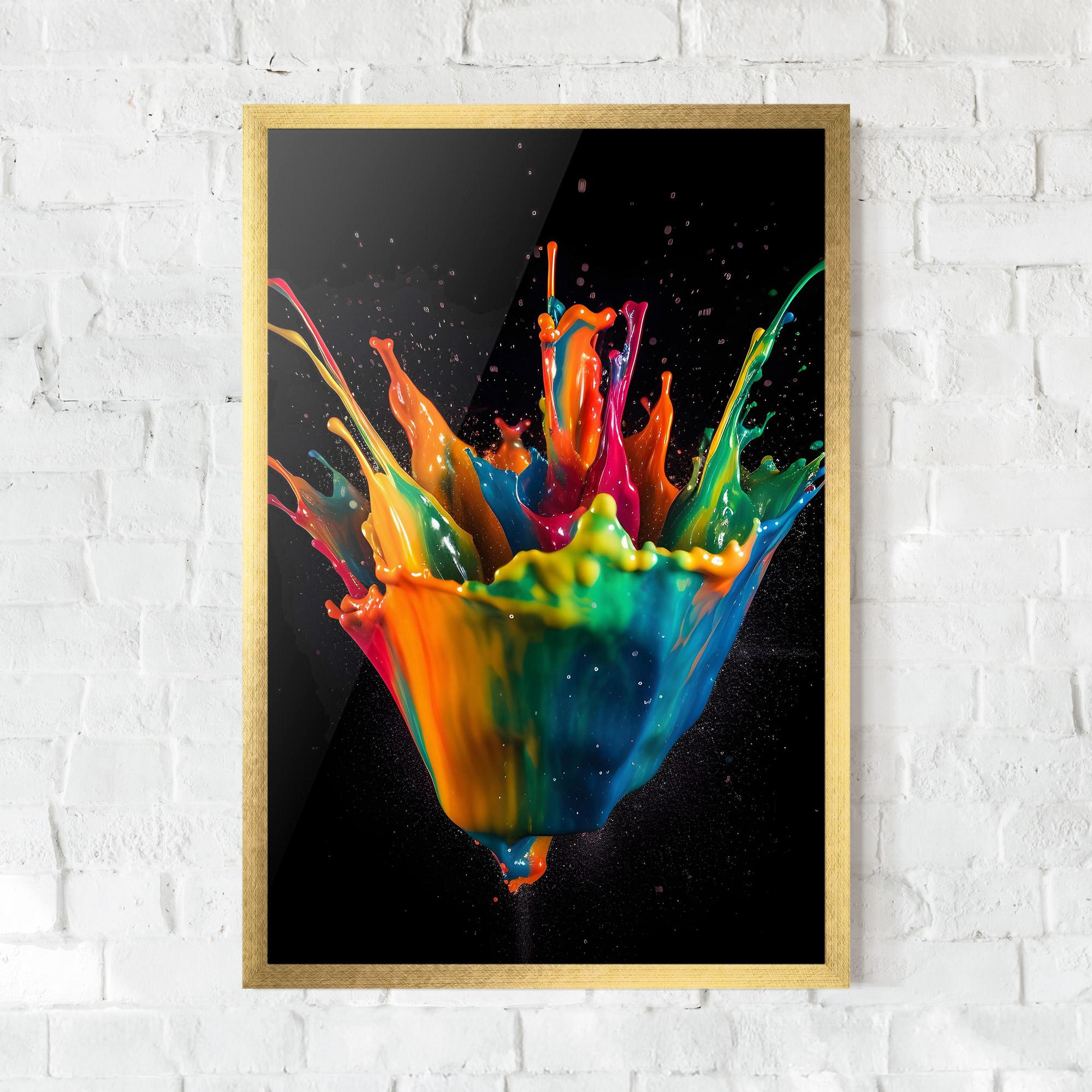 Gerahmte Poster Colorful Paint Dropped mockup 0