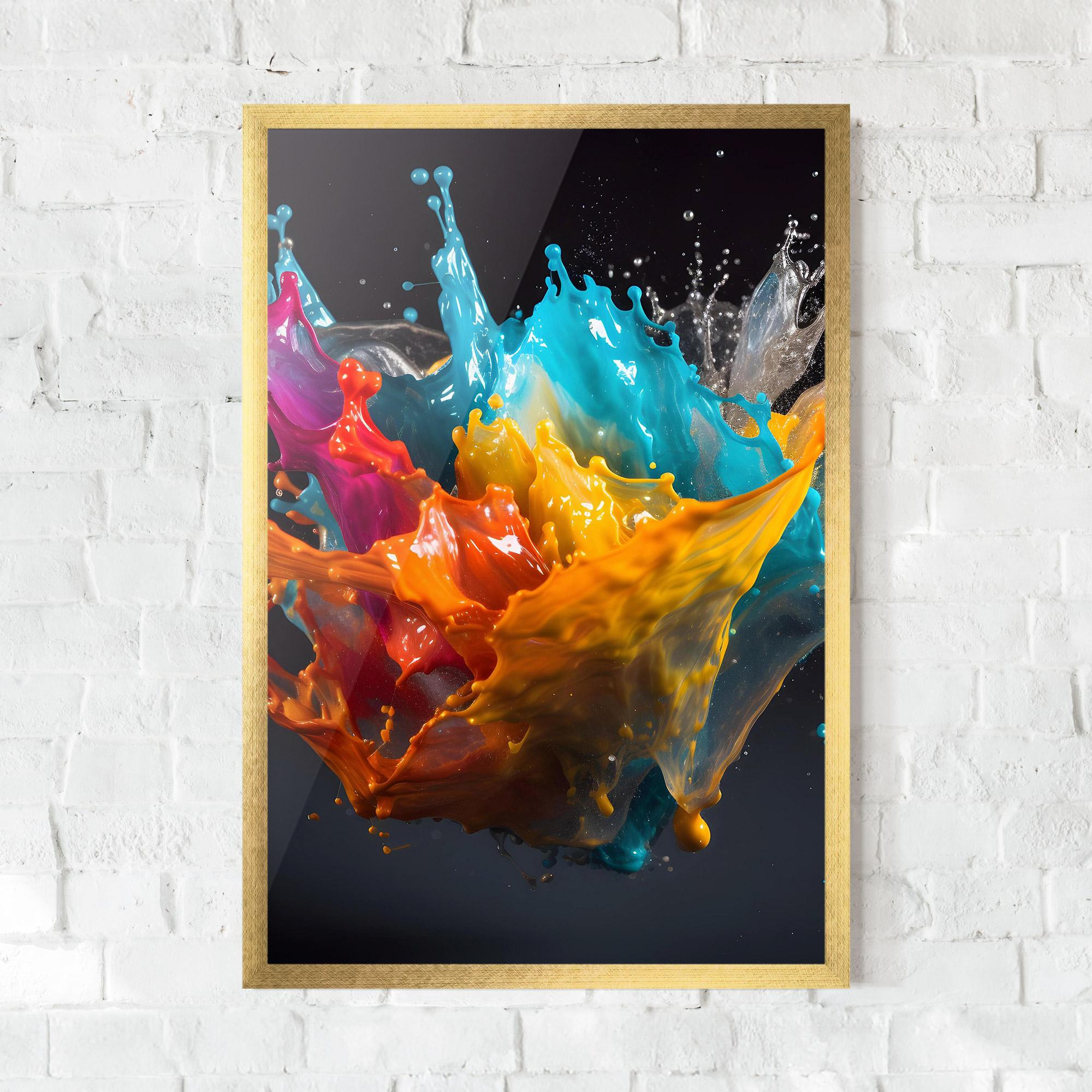 Gerahmte Poster Colorful Splash Floating mockup 0