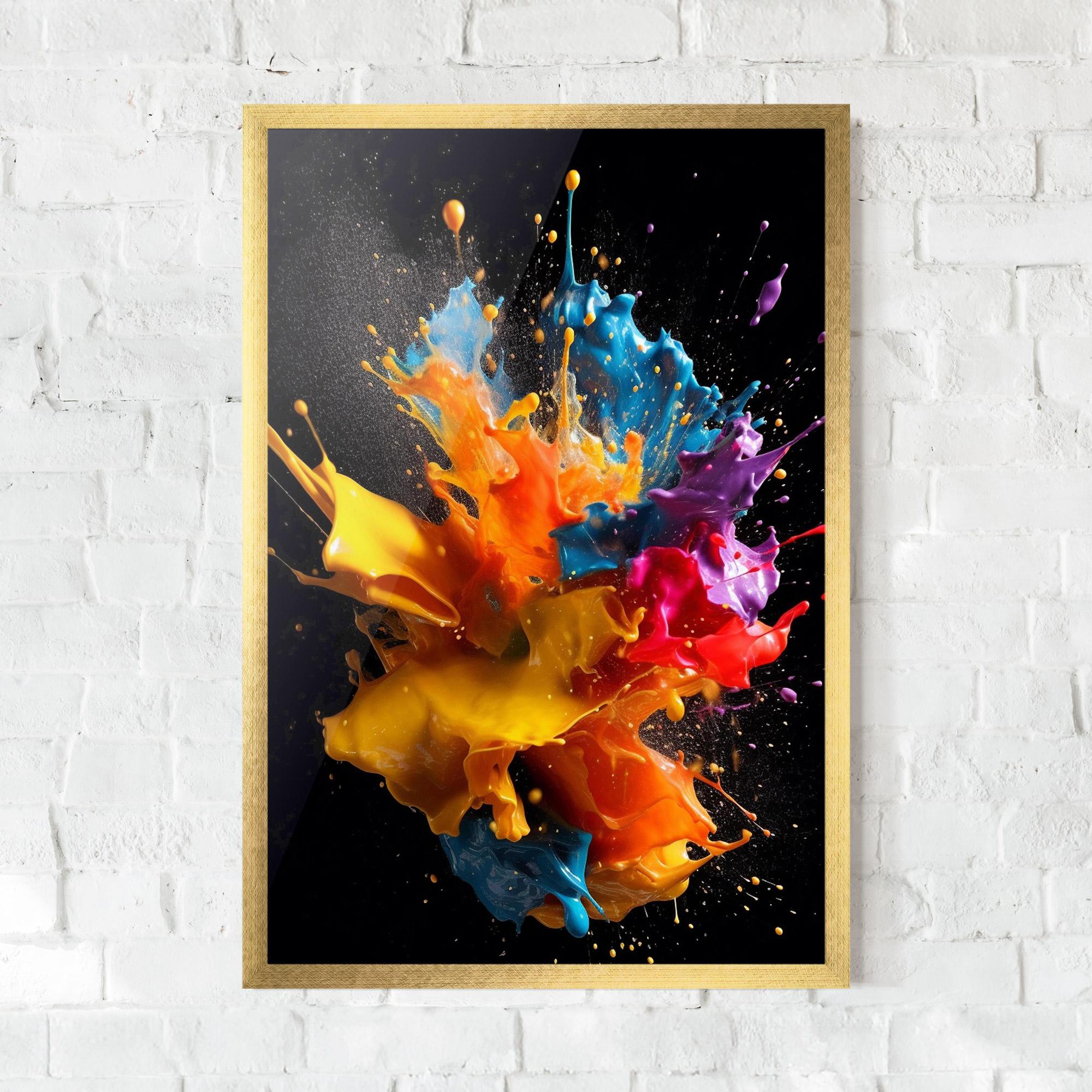 Gerahmte Poster Colors Splashing mockup 0
