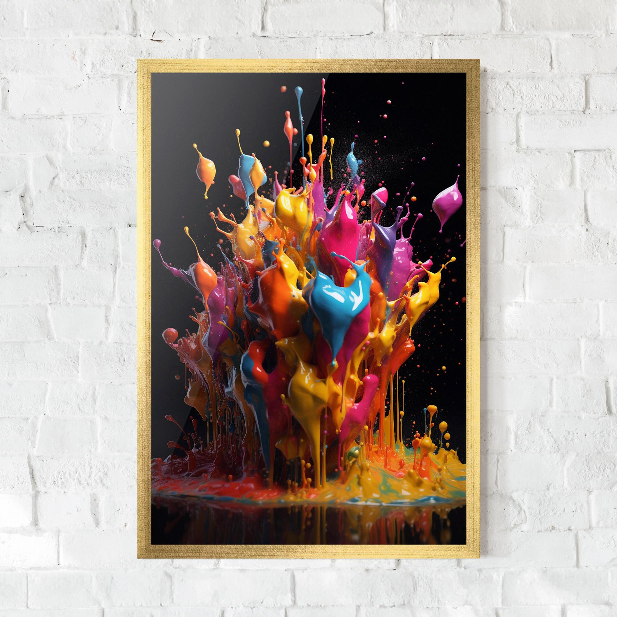 Gerahmte Poster Liquid Splashing mockup 0
