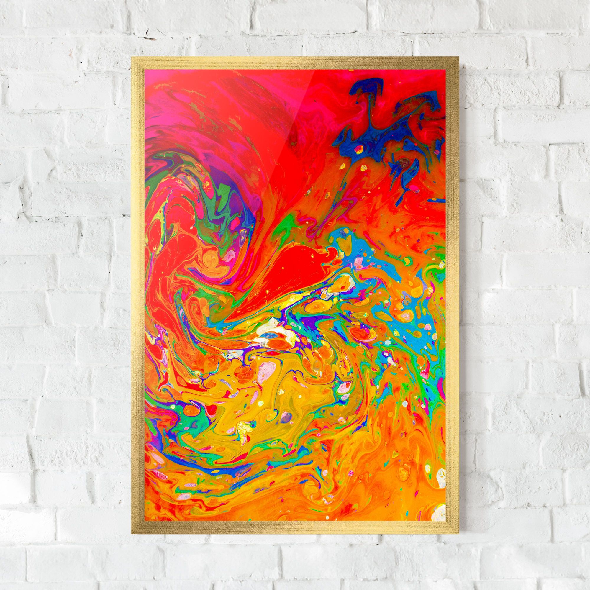 Marbling Orange Art mockup 0