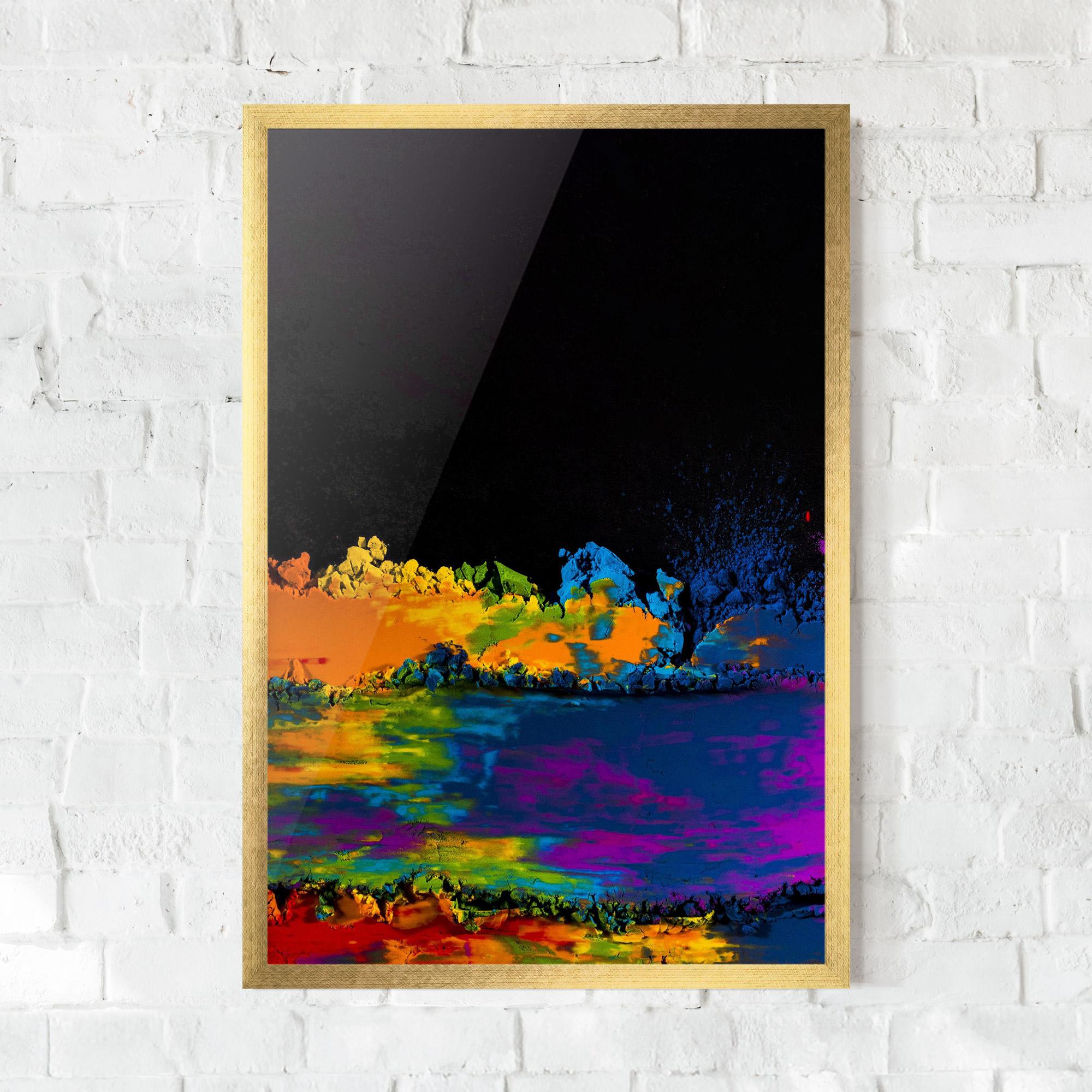 Gerahmte Poster Mixed Holi Colors mockup 0