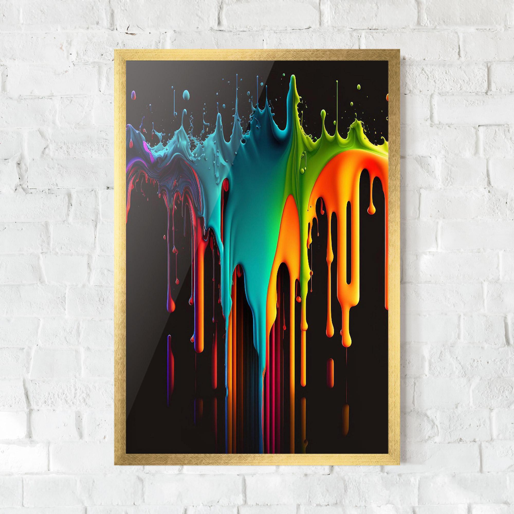 Gerahmte Poster Rainbow Floating Colors mockup 0