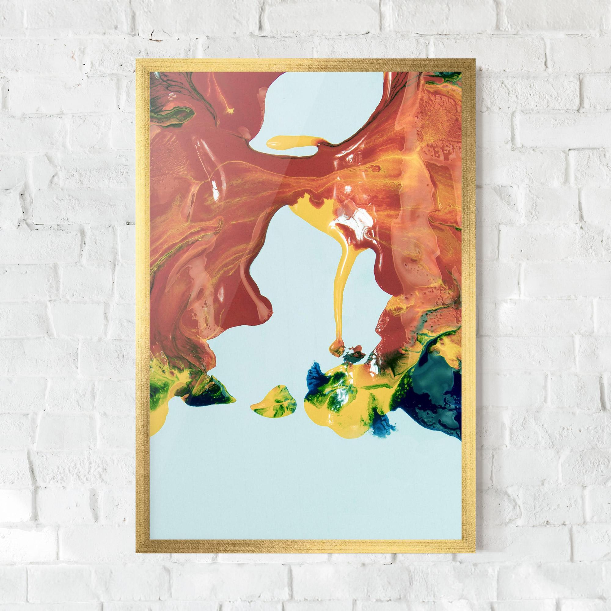 Gerahmte Poster Spilled Paint mockup 0