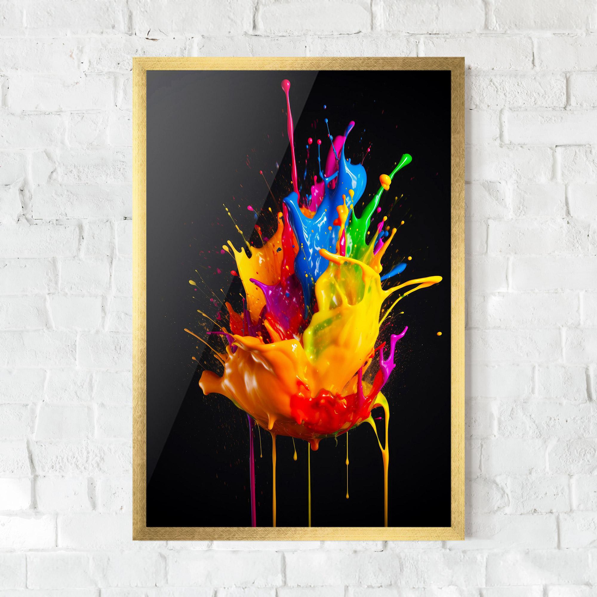 Gerahmte Poster Yellow Splash Floating mockup 0