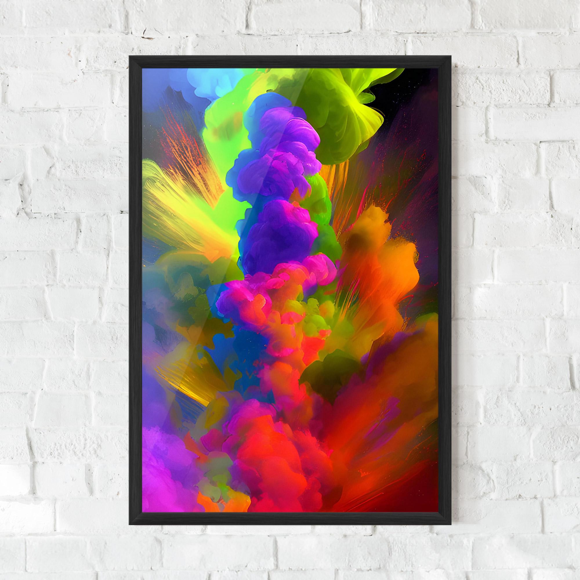 Gerahmte Poster Blurred Colorful Smoke mockup 0