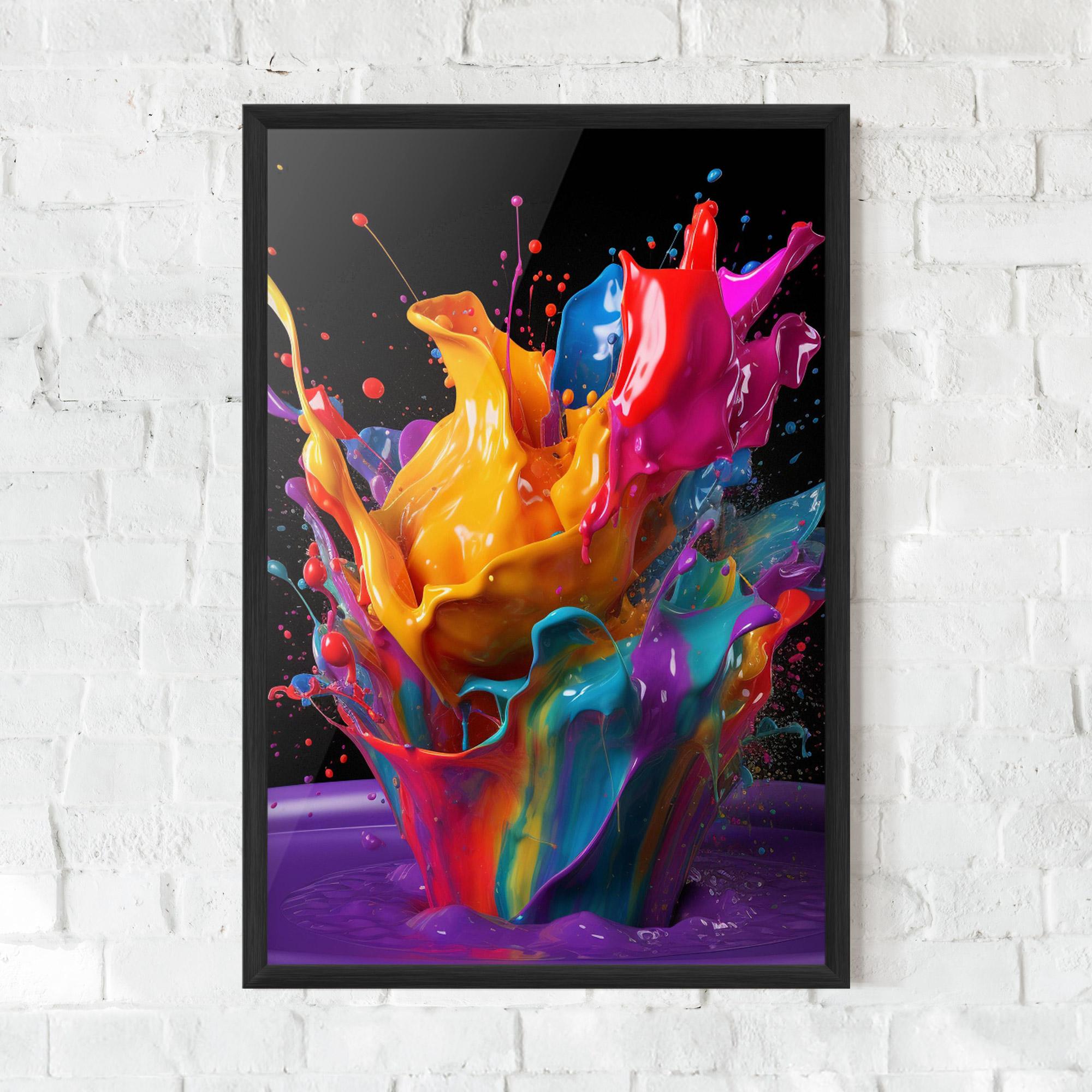 Gerahmte Poster Brightly Color Splashing mockup 0