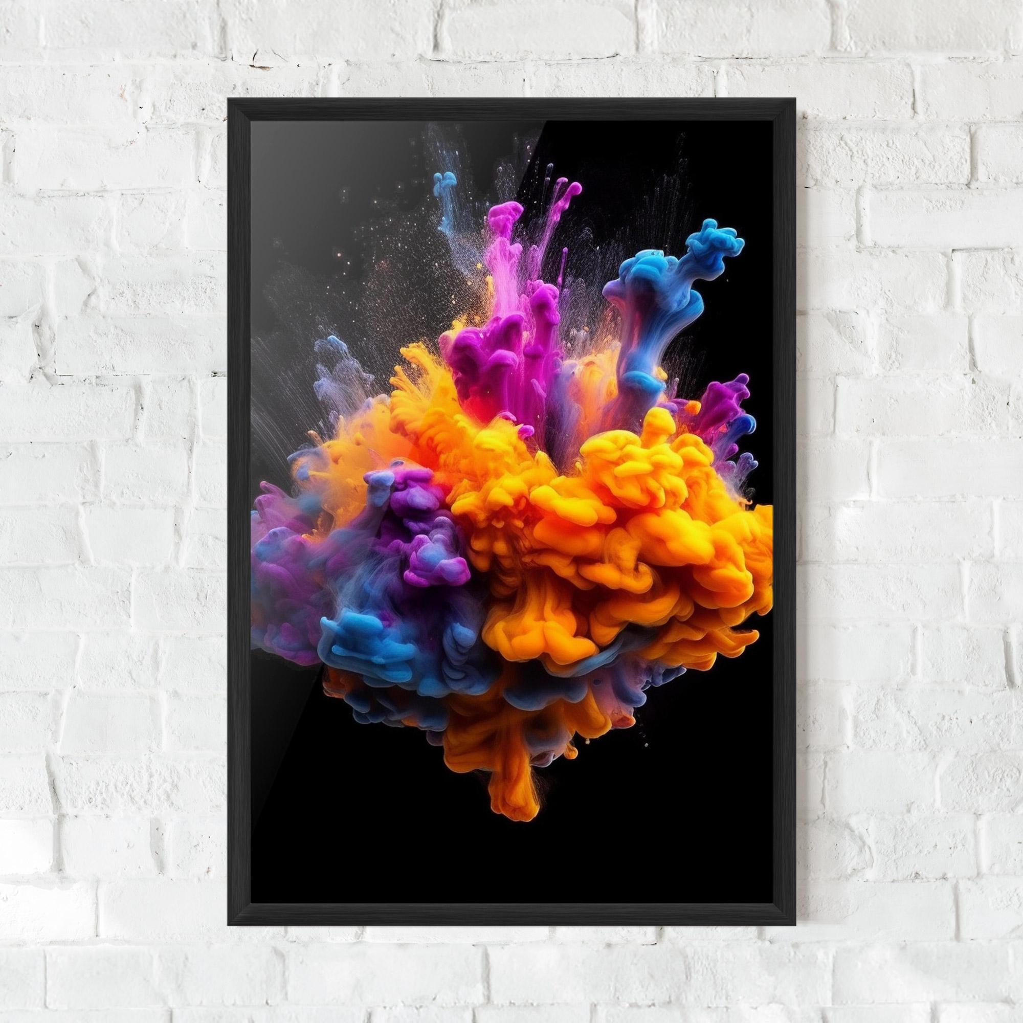 Gerahmte Poster Colorful Cloud Liquid mockup 0