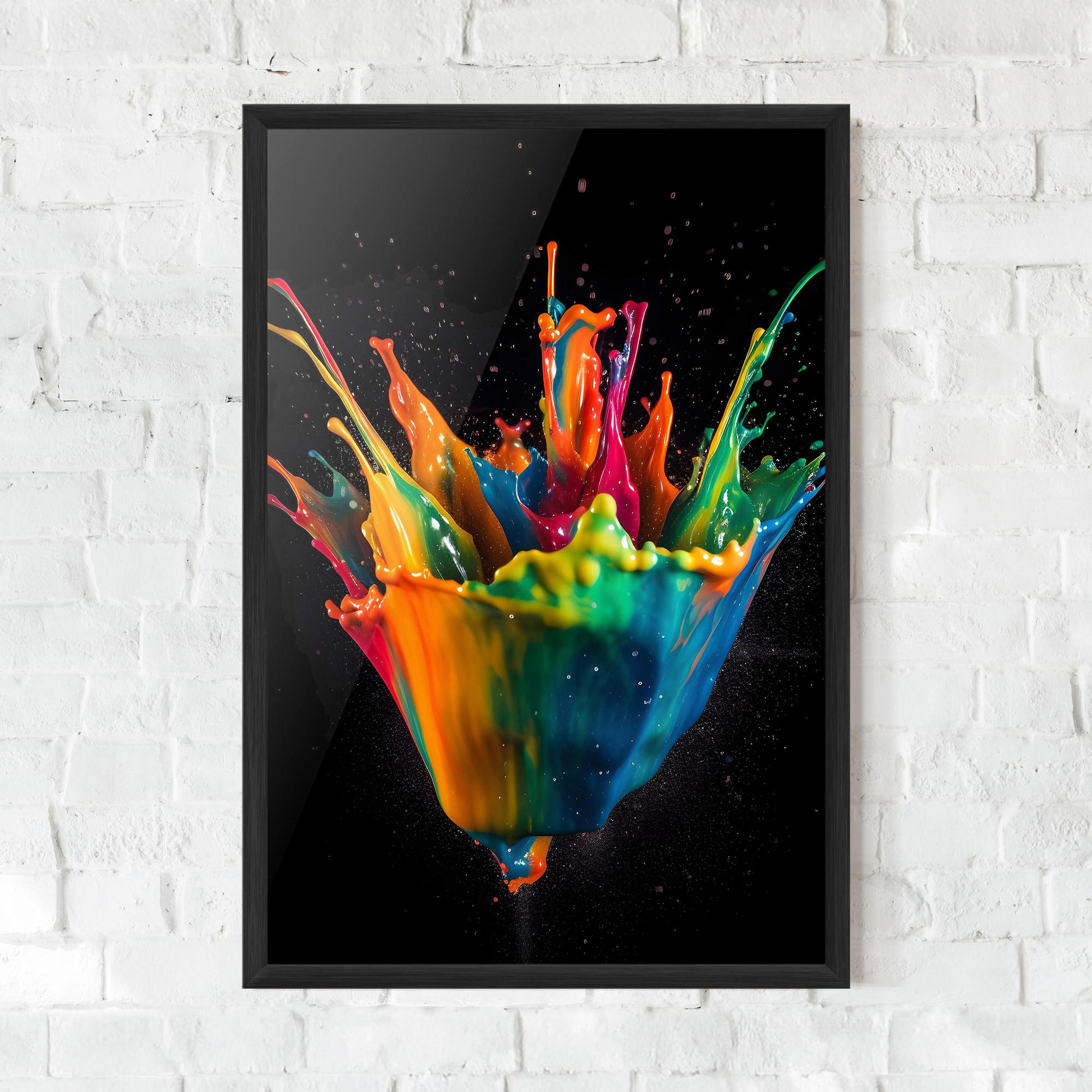 Gerahmte Poster Colorful Paint Dropped mockup 0