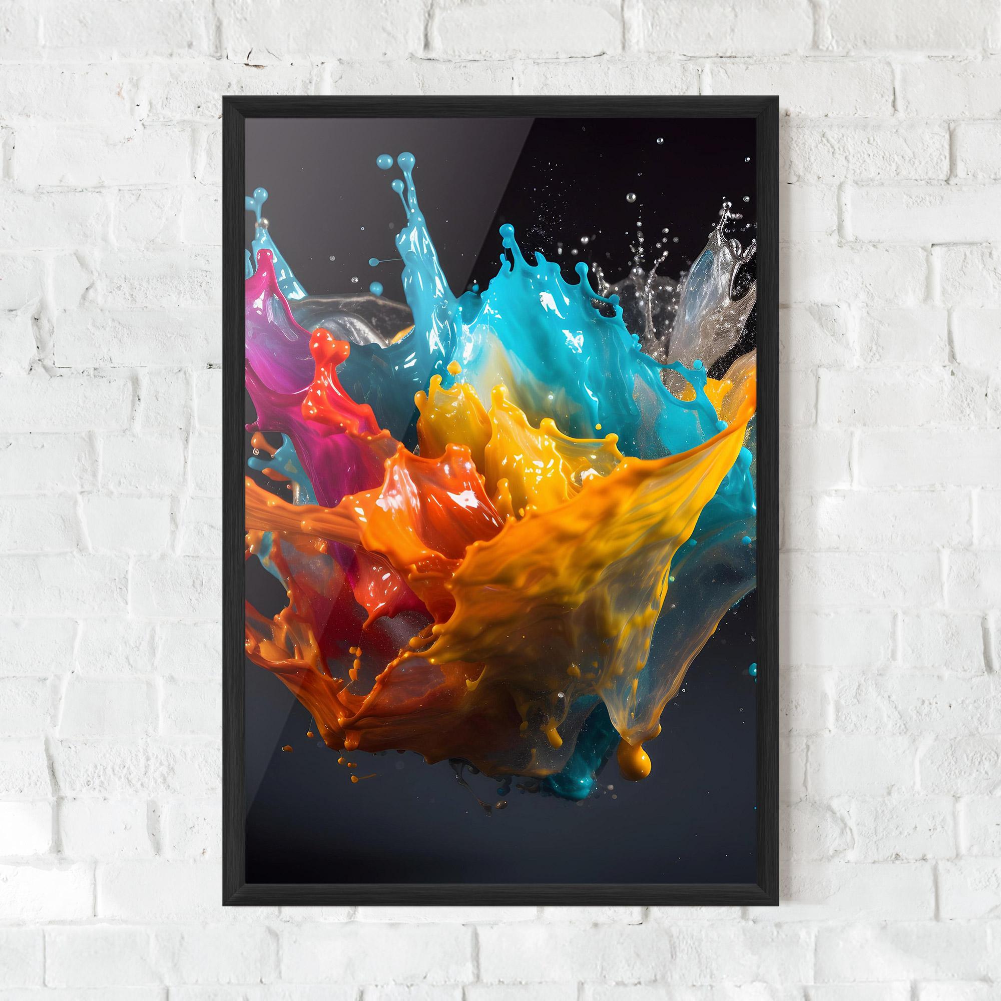Gerahmte Poster Colorful Splash Floating mockup 0