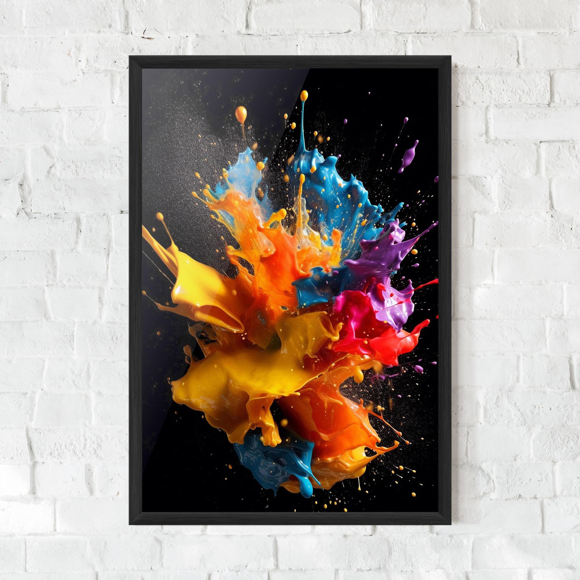 Gerahmte Poster Colors Splashing mockup 0