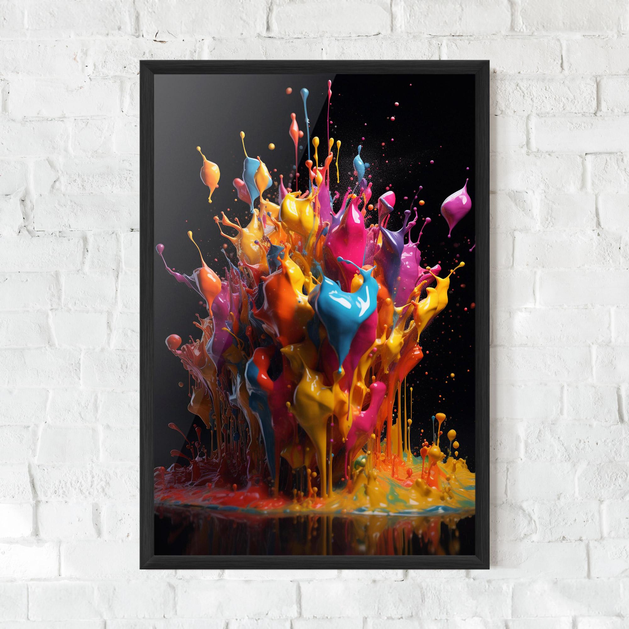 Gerahmte Poster Liquid Splashing mockup 0