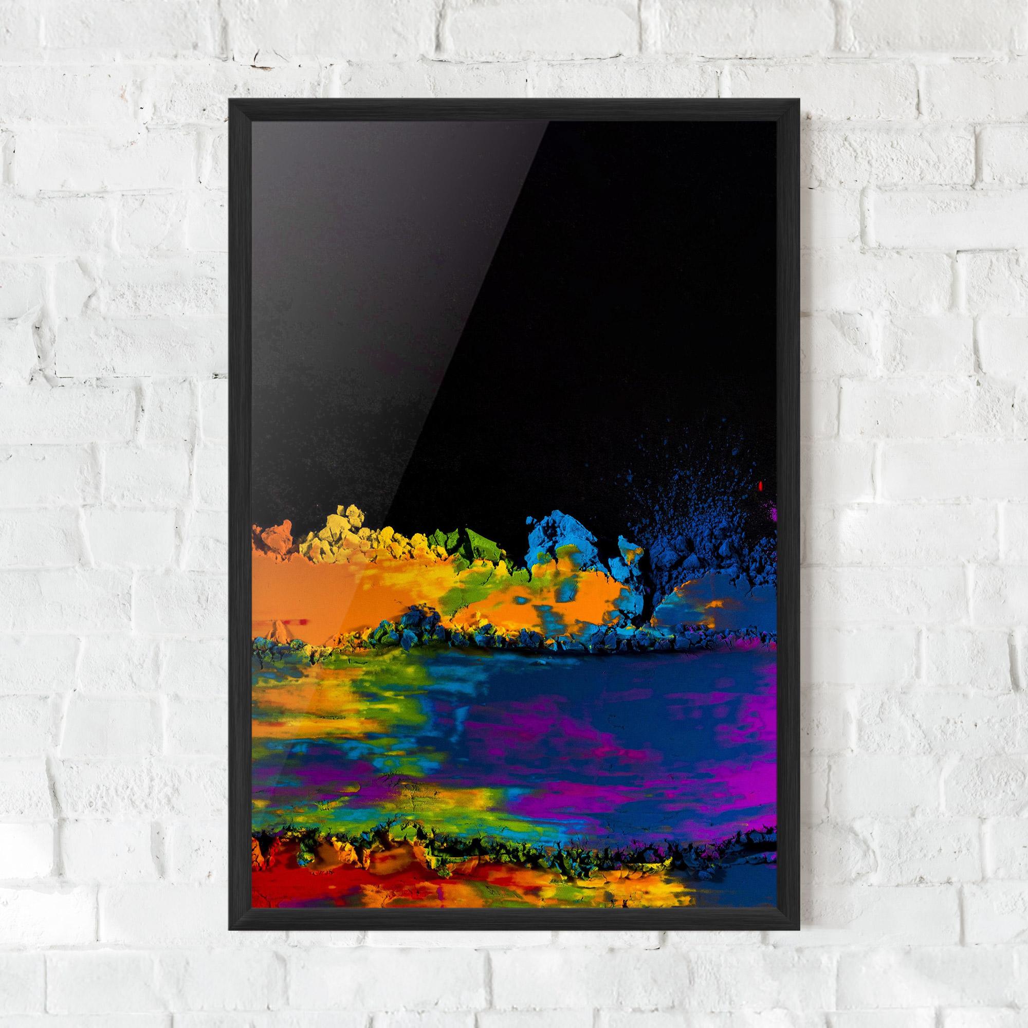 Gerahmte Poster Mixed Holi Colors mockup 0