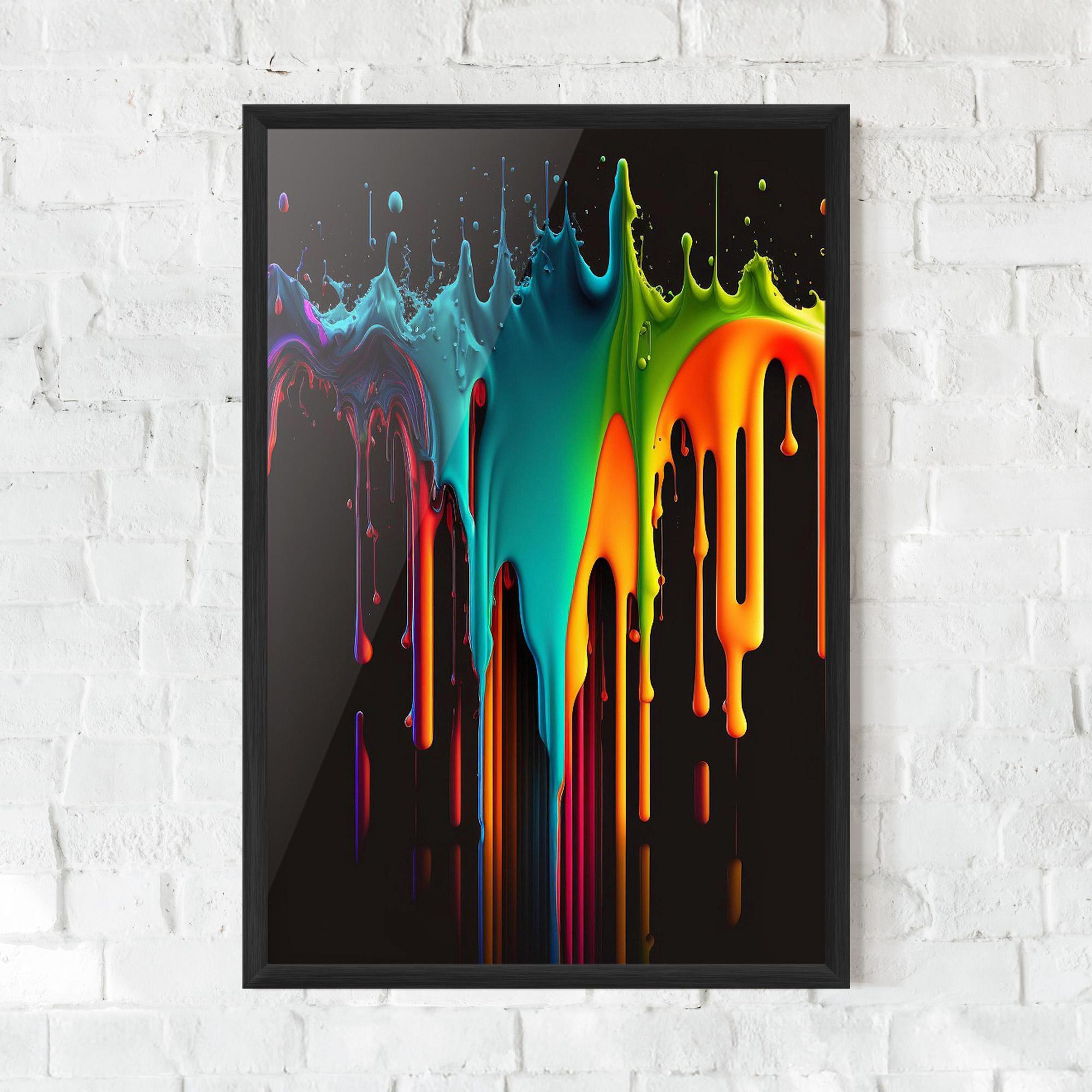 Gerahmte Poster Rainbow Floating Colors mockup 0