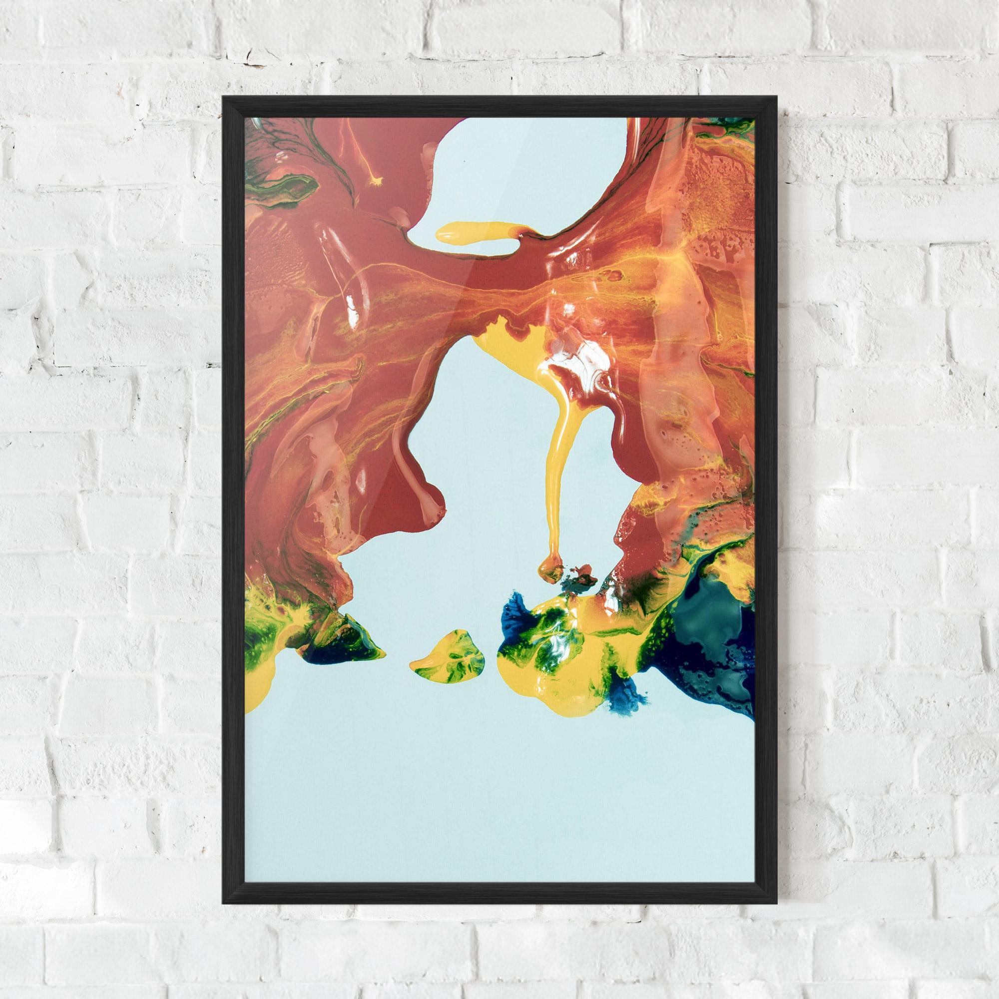 Gerahmte Poster Spilled Paint mockup 0