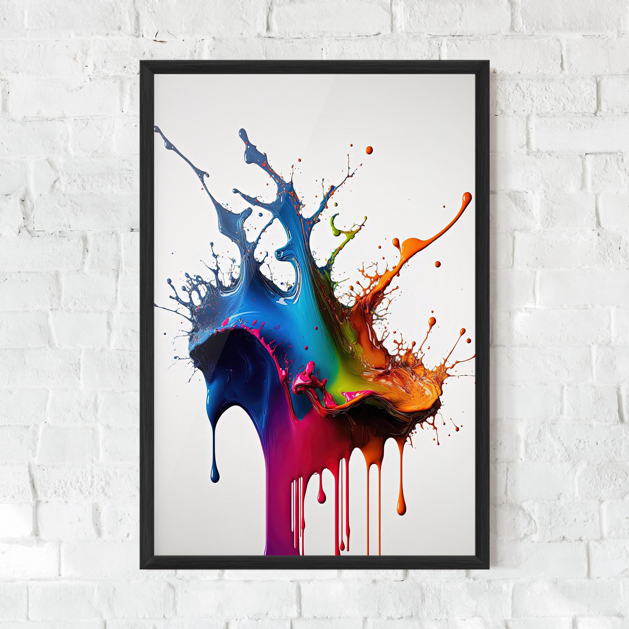 Gerahmte Poster Yellow Blue Floating mockup 0