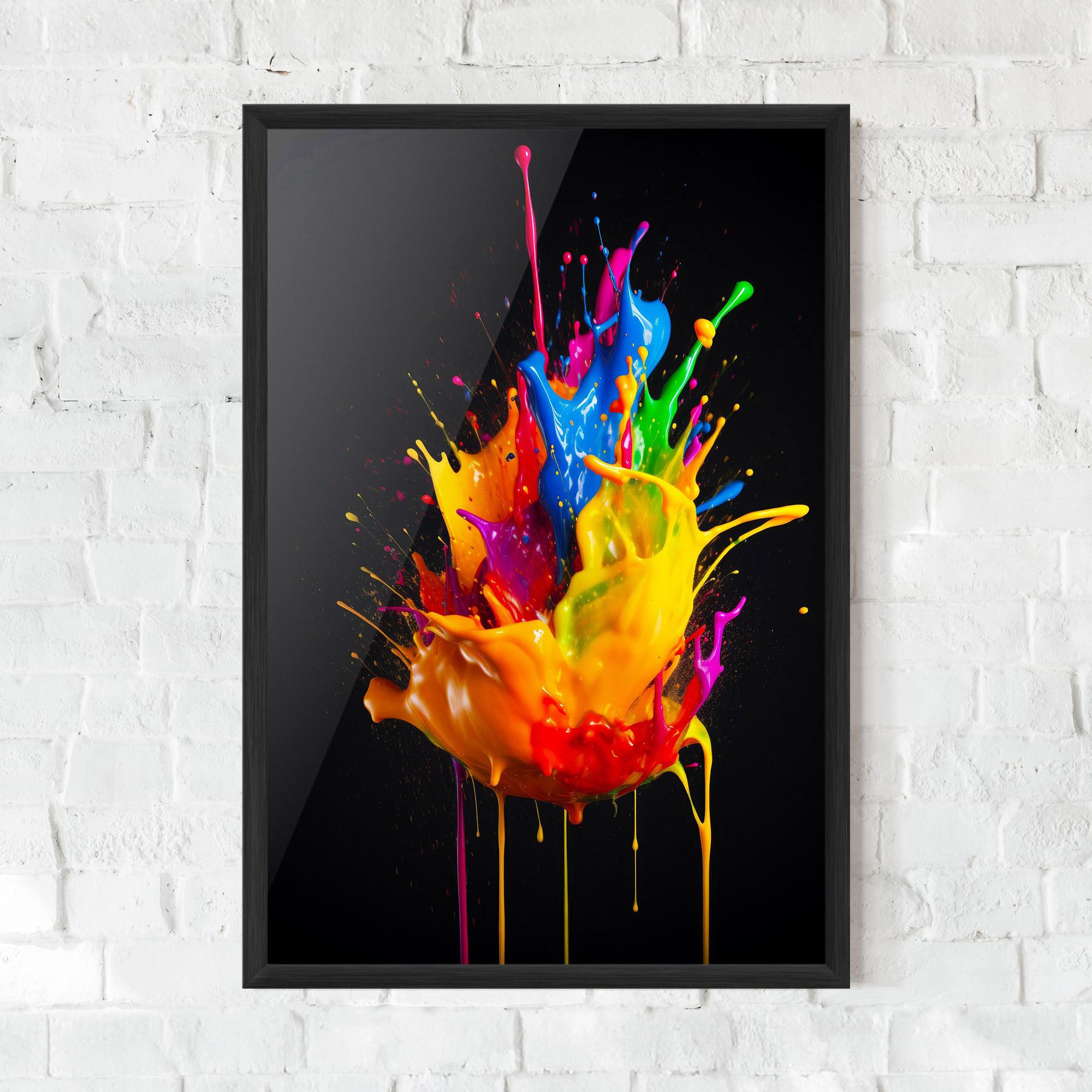 Gerahmte Poster Yellow Splash Floating mockup 0