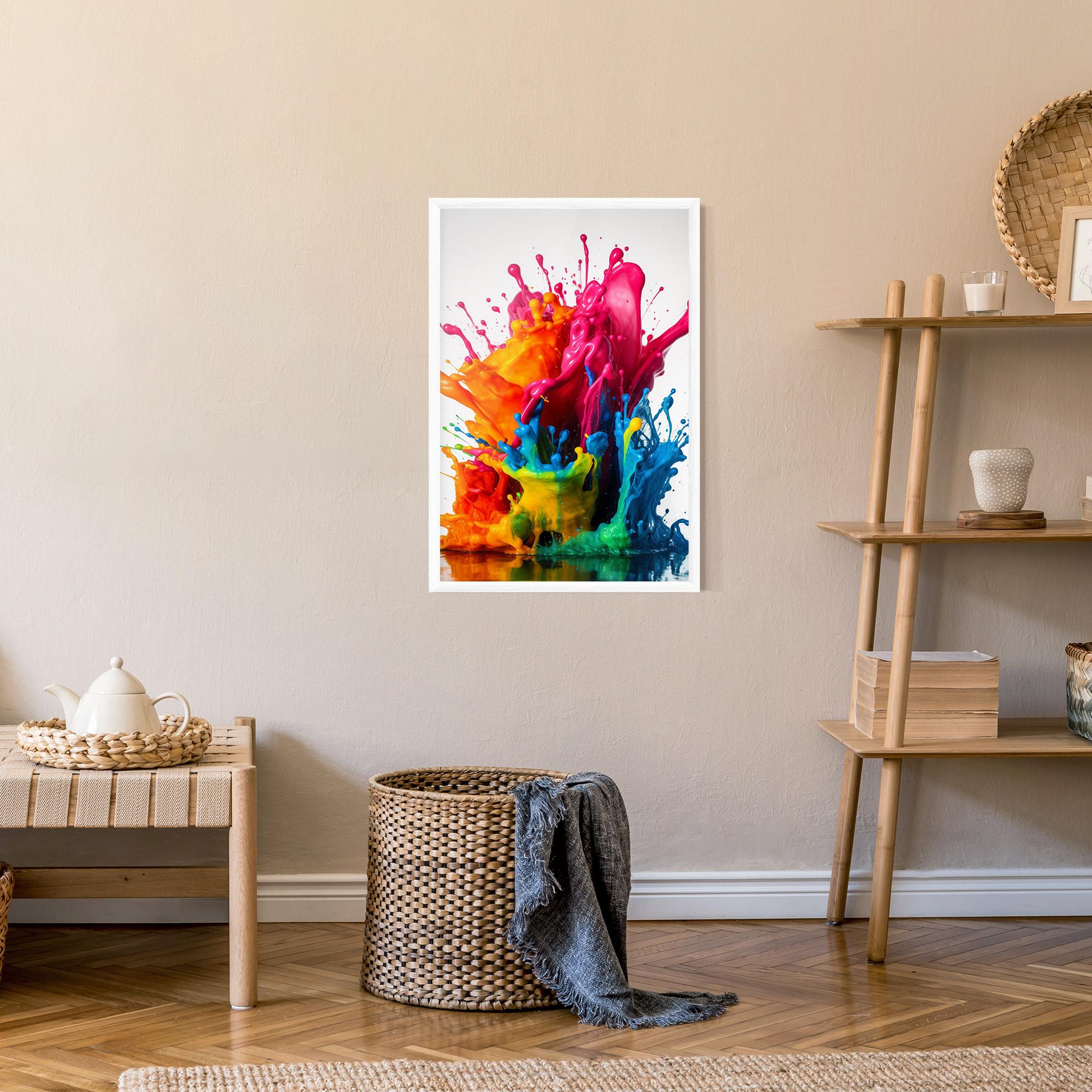 Gerahmte Poster Colorful Explosion Paint mockup 9