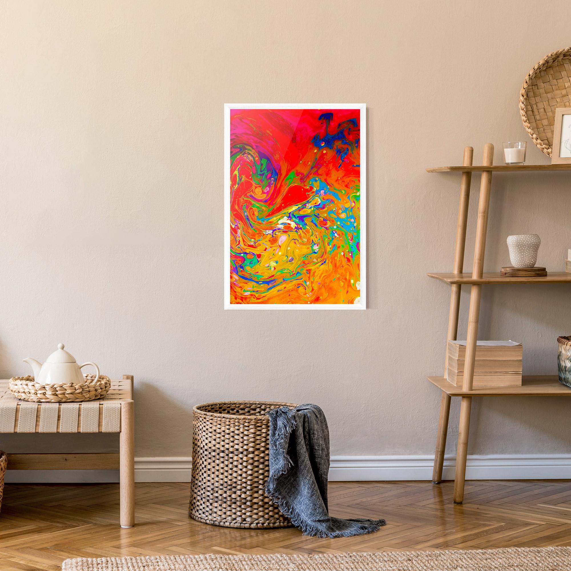 Gerahmte Poster Marbling Orange Art mockup 9
