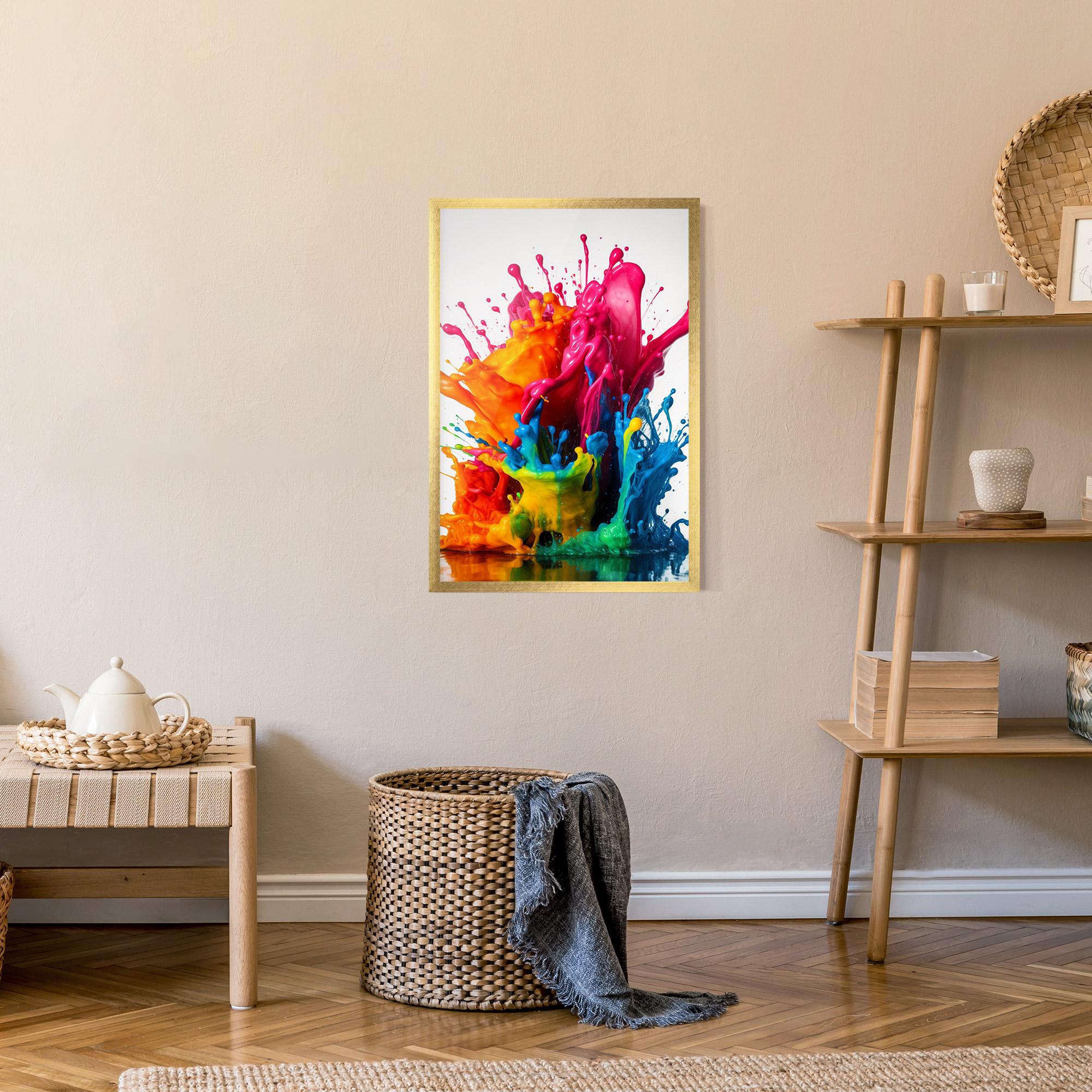 Gerahmte Poster Colorful Explosion Paint mockup 9