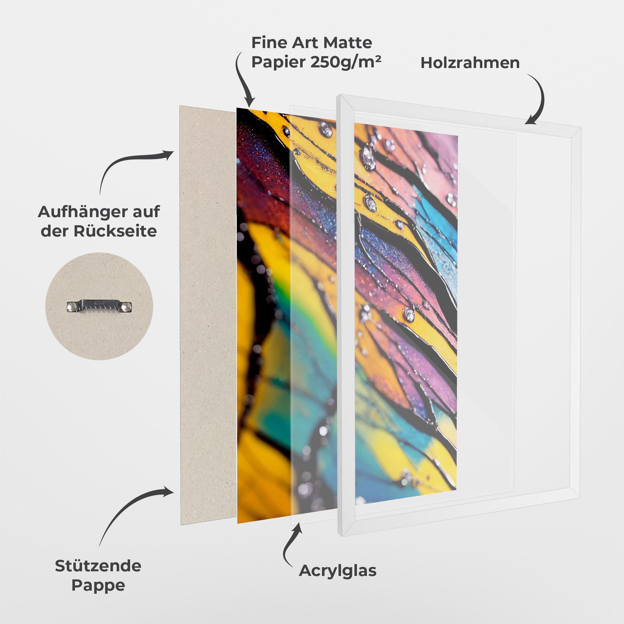 Gerahmte Poster Beautiful Colorful Epoxy mockup 1