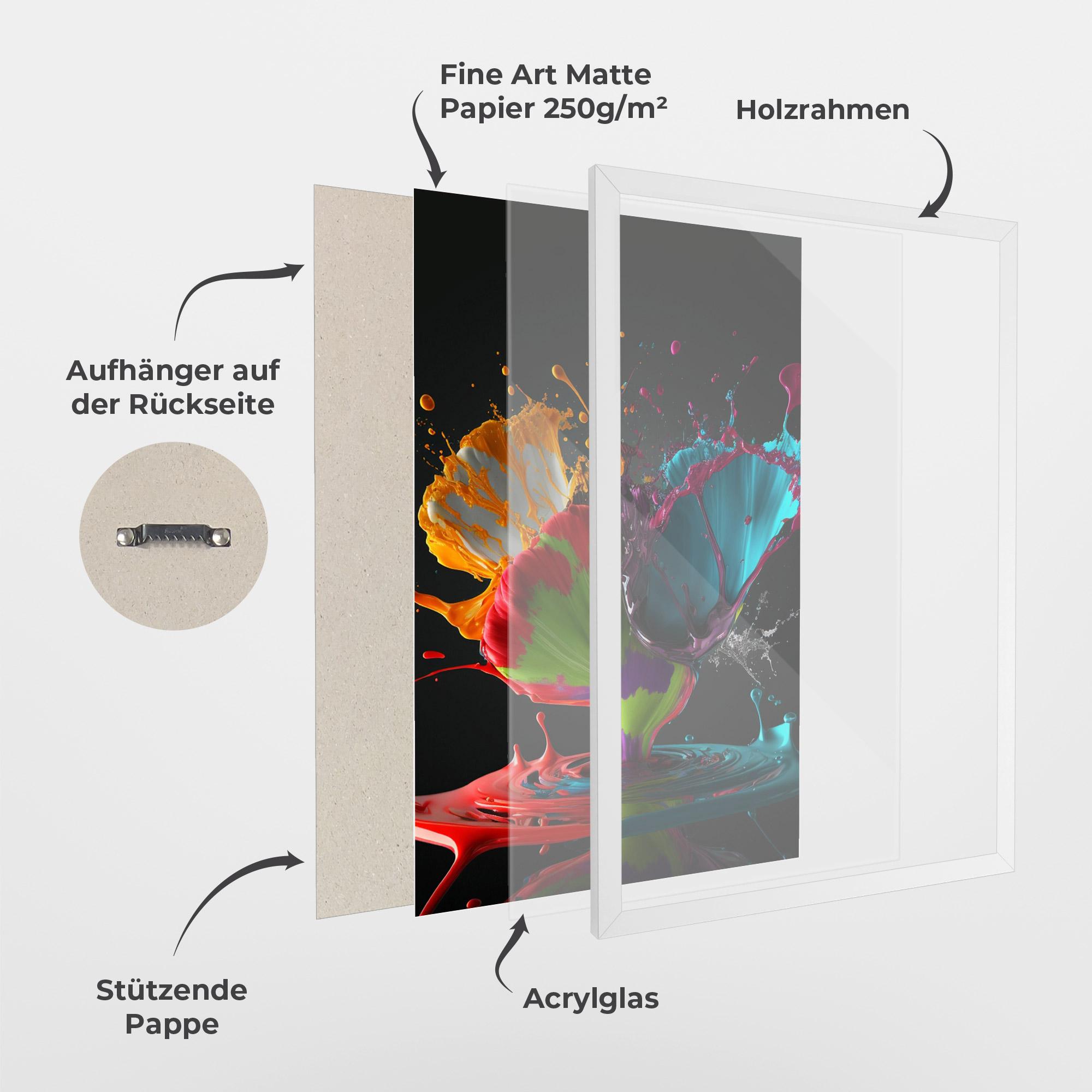 Gerahmte Poster Beautiful Colorful Splash mockup 1