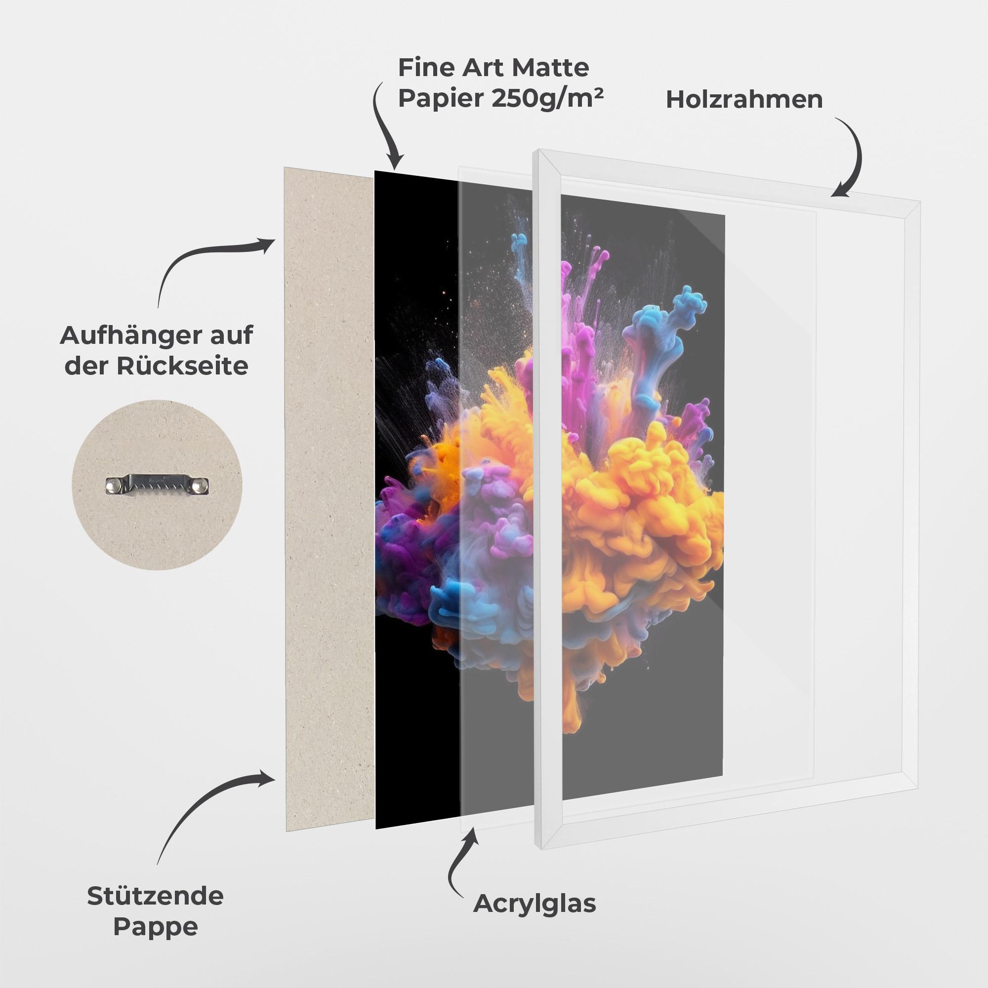 Gerahmte Poster Colorful Cloud Liquid mockup 1