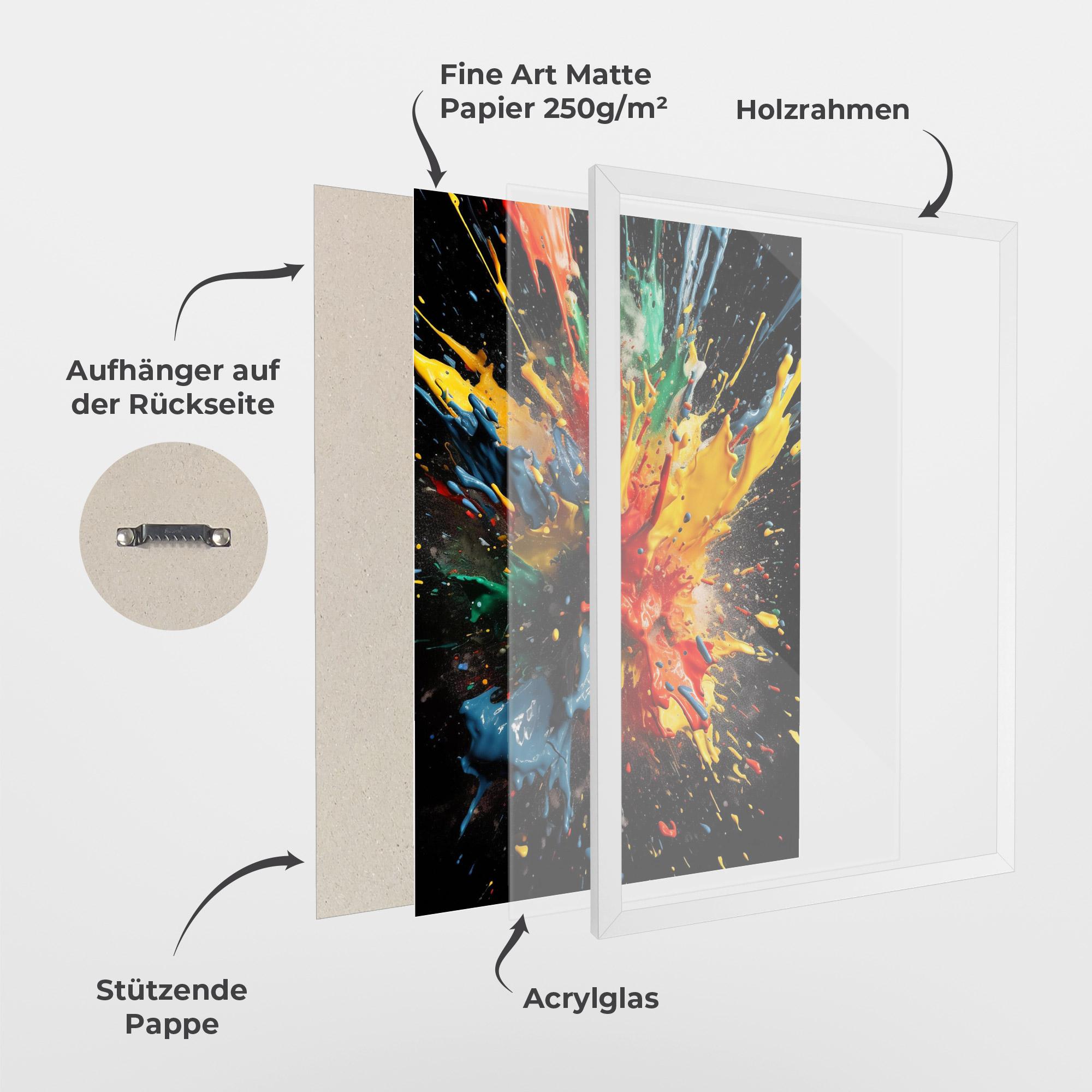 Gerahmte Poster Floating Color Splash mockup 1