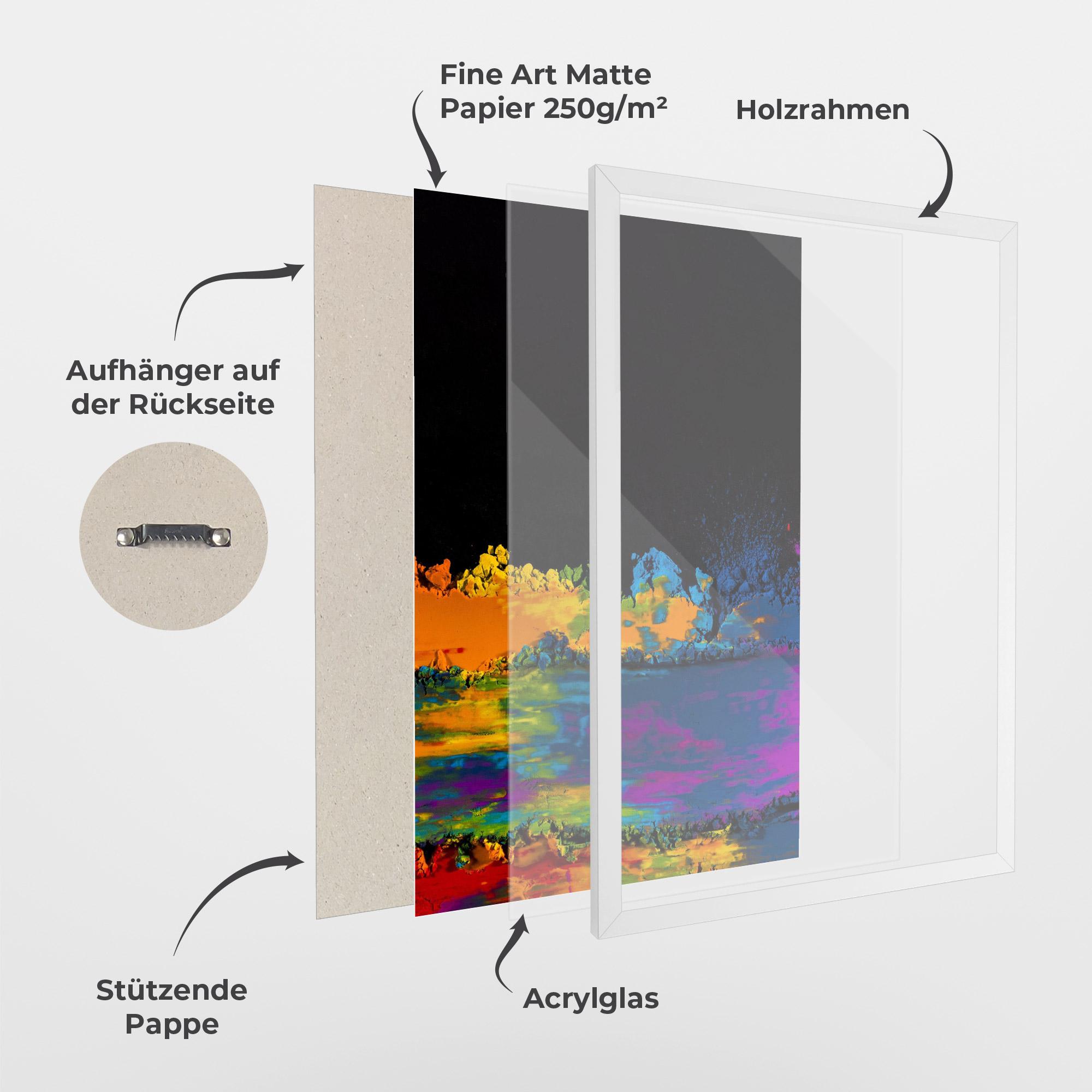 Gerahmte Poster Mixed Holi Colors mockup 1