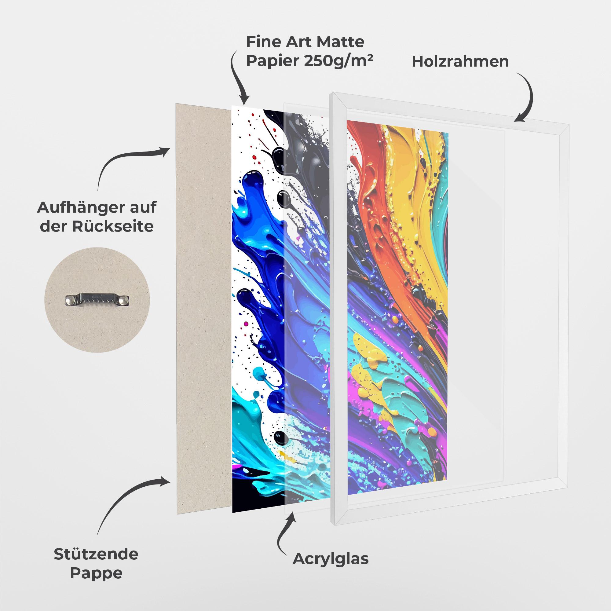 Gerahmte Poster Pretty Splash Color mockup 1