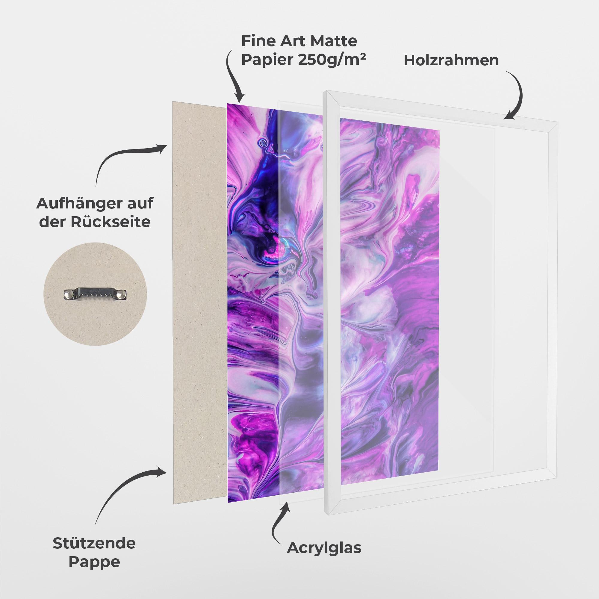Gerahmte Poster Purple Fluid mockup 1