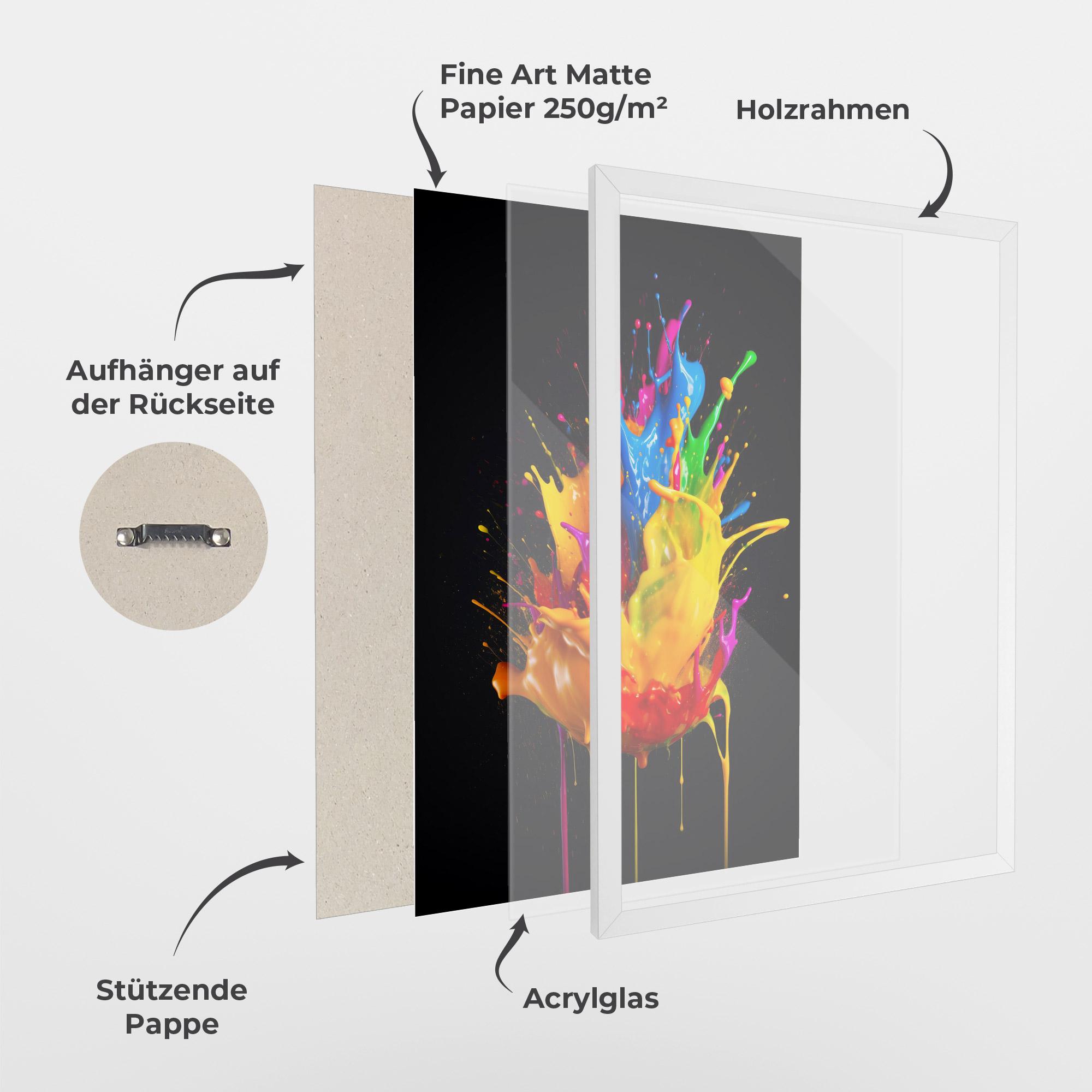 Gerahmte Poster Yellow Splash Floating mockup 1