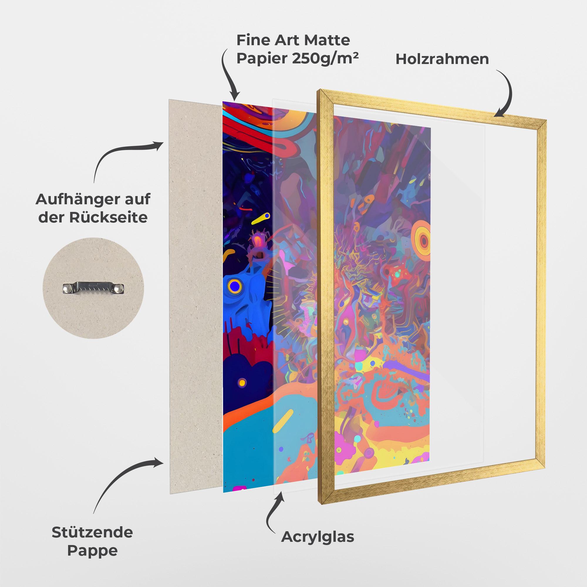 Gerahmte Poster Abstract Color Work mockup 1