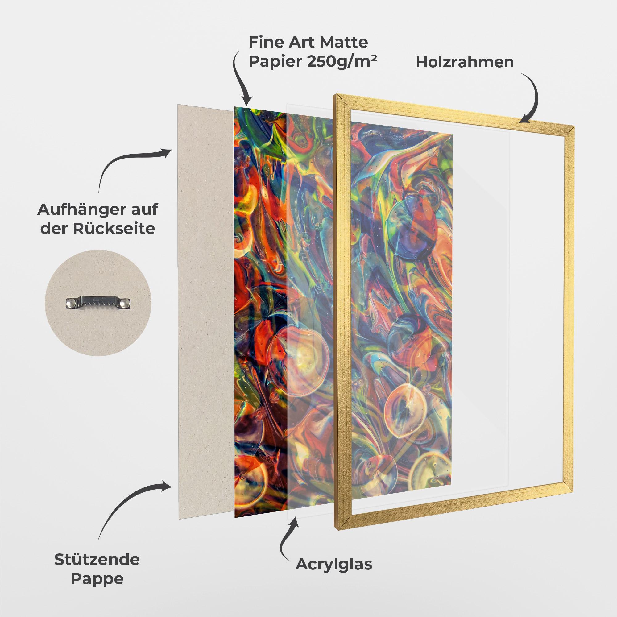 Gerahmte Poster Abstract Glass mockup 1