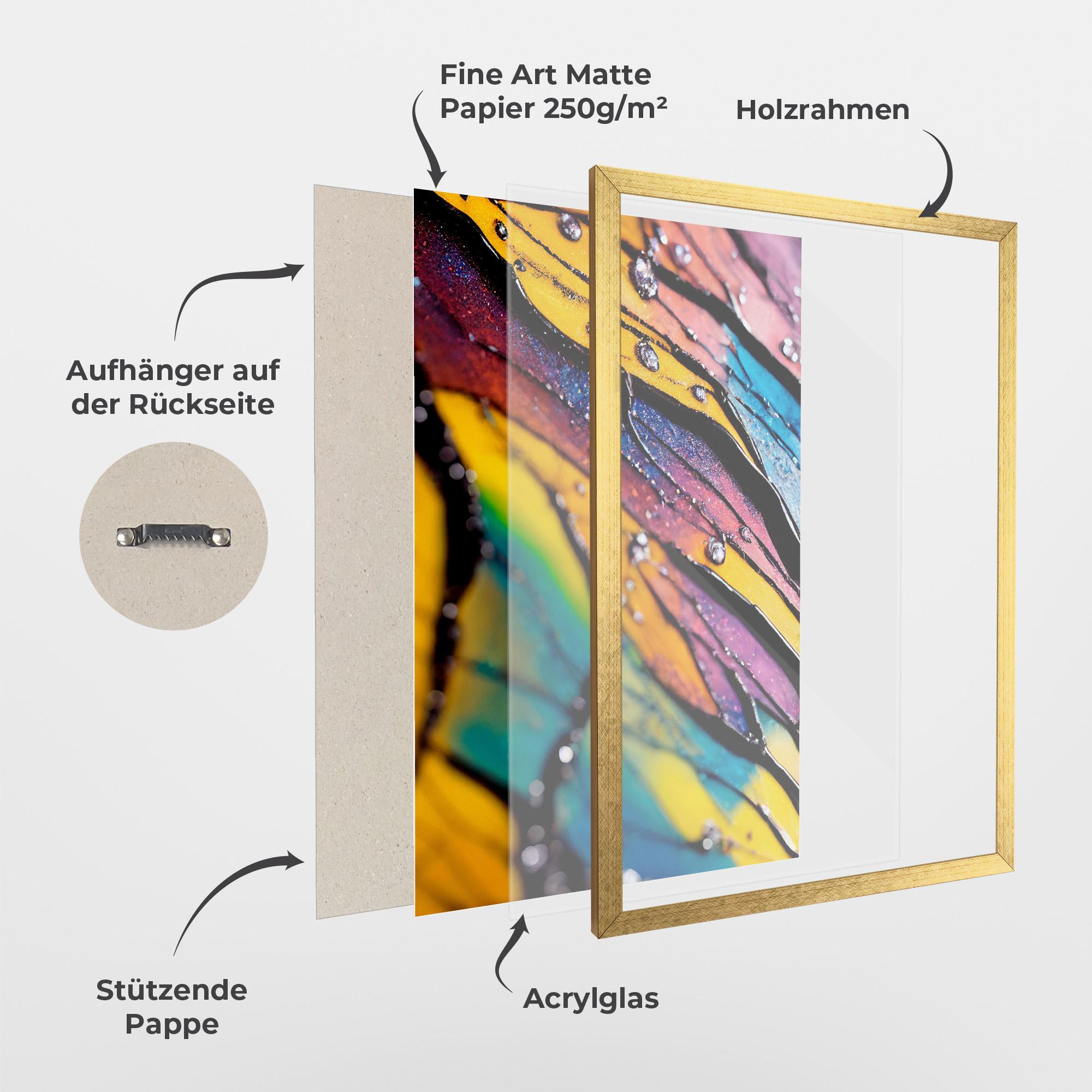 Gerahmte Poster Beautiful Colorful Epoxy mockup 1