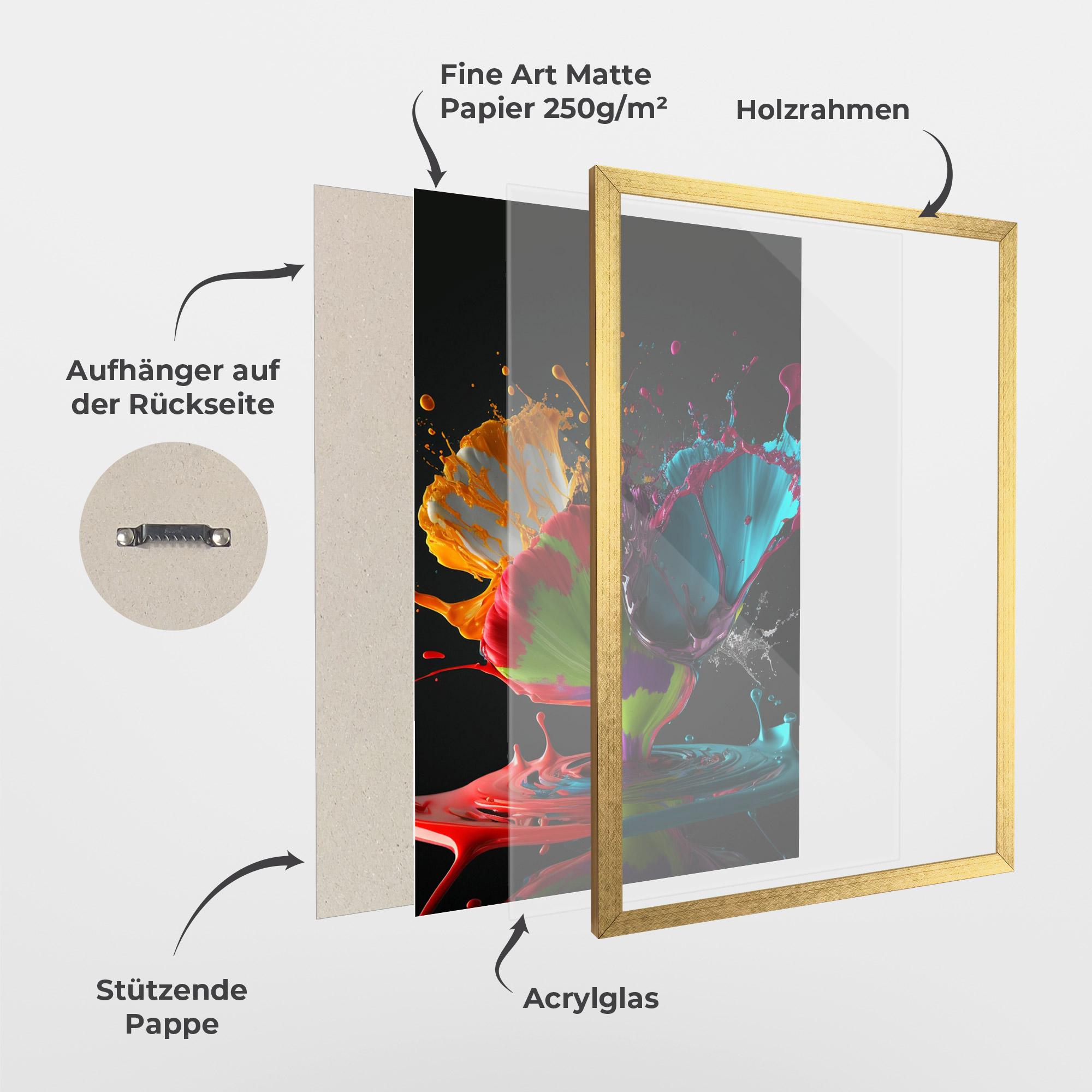 Gerahmte Poster Beautiful Colorful Splash mockup 1