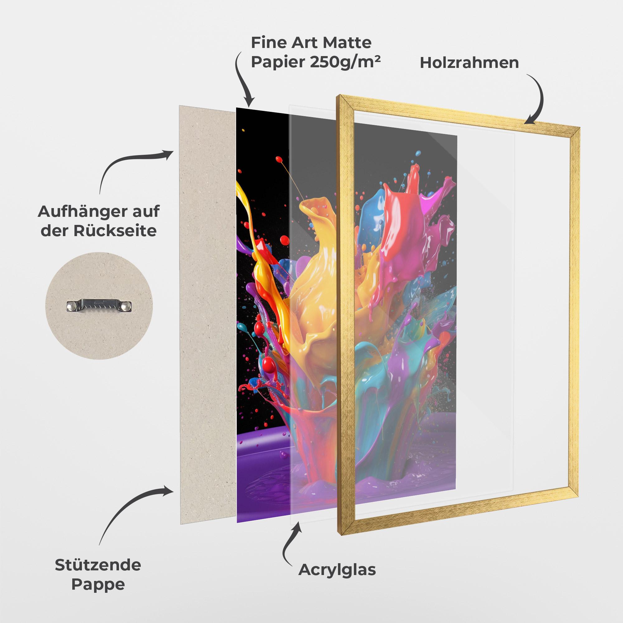 Gerahmte Poster Brightly Color Splashing mockup 1