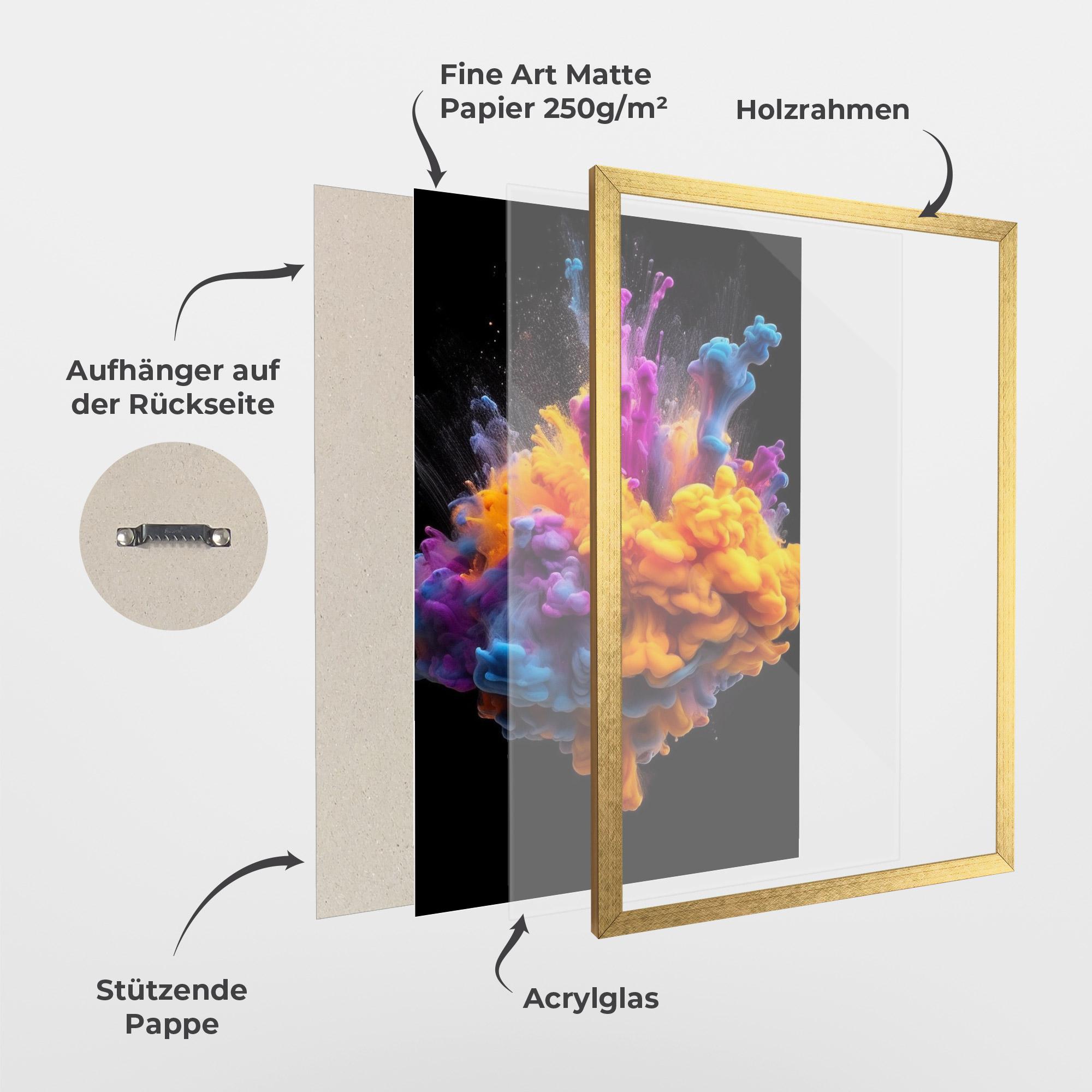 Gerahmte Poster Colorful Cloud Liquid mockup 1