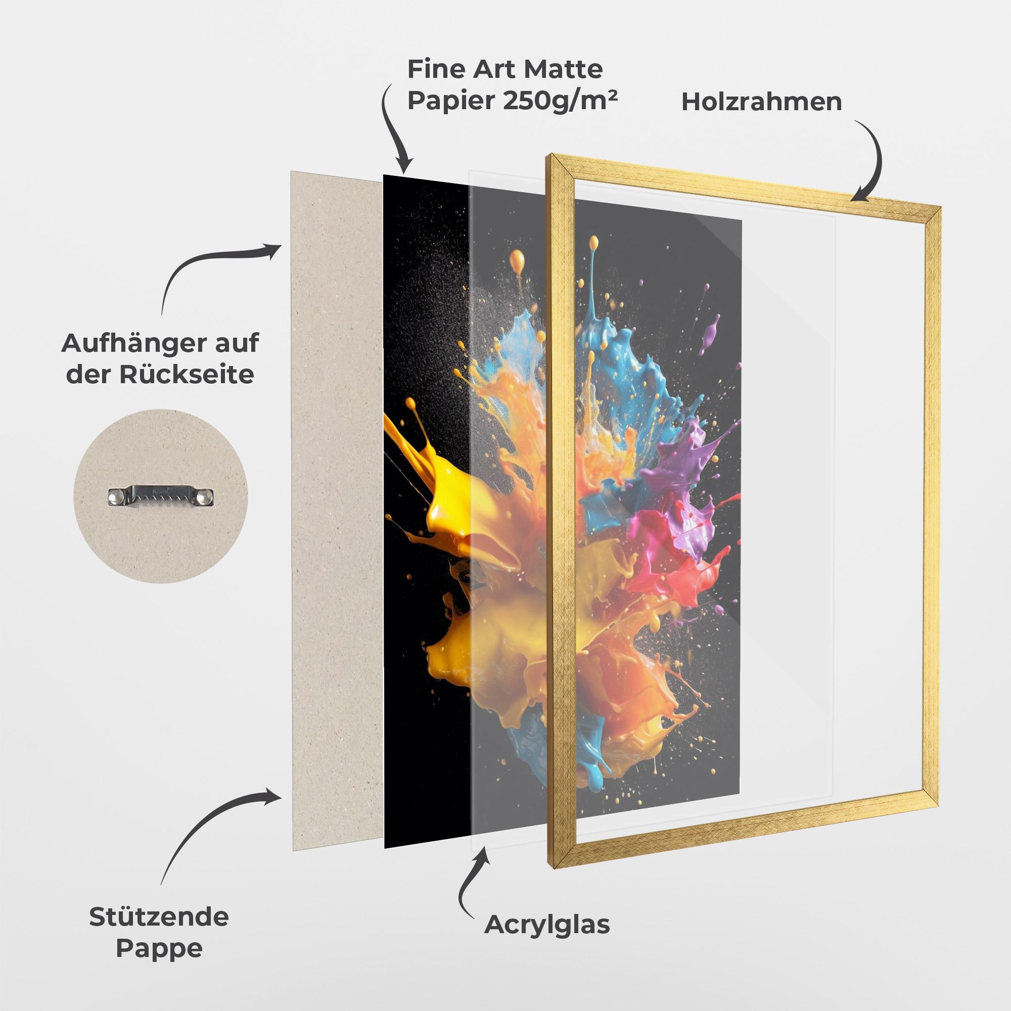 Gerahmte Poster Colors Splashing mockup 1