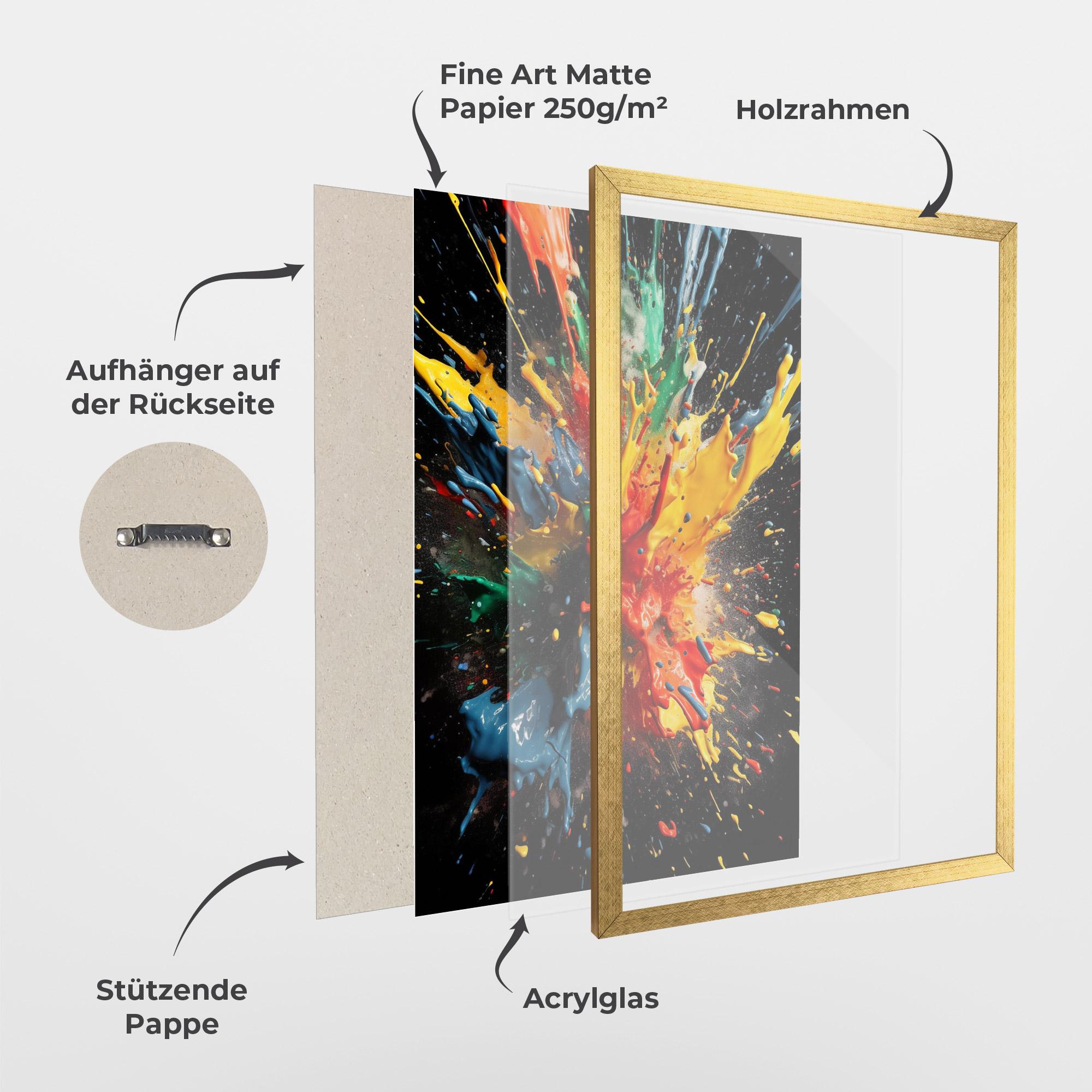 Gerahmte Poster Floating Color Splash mockup 1