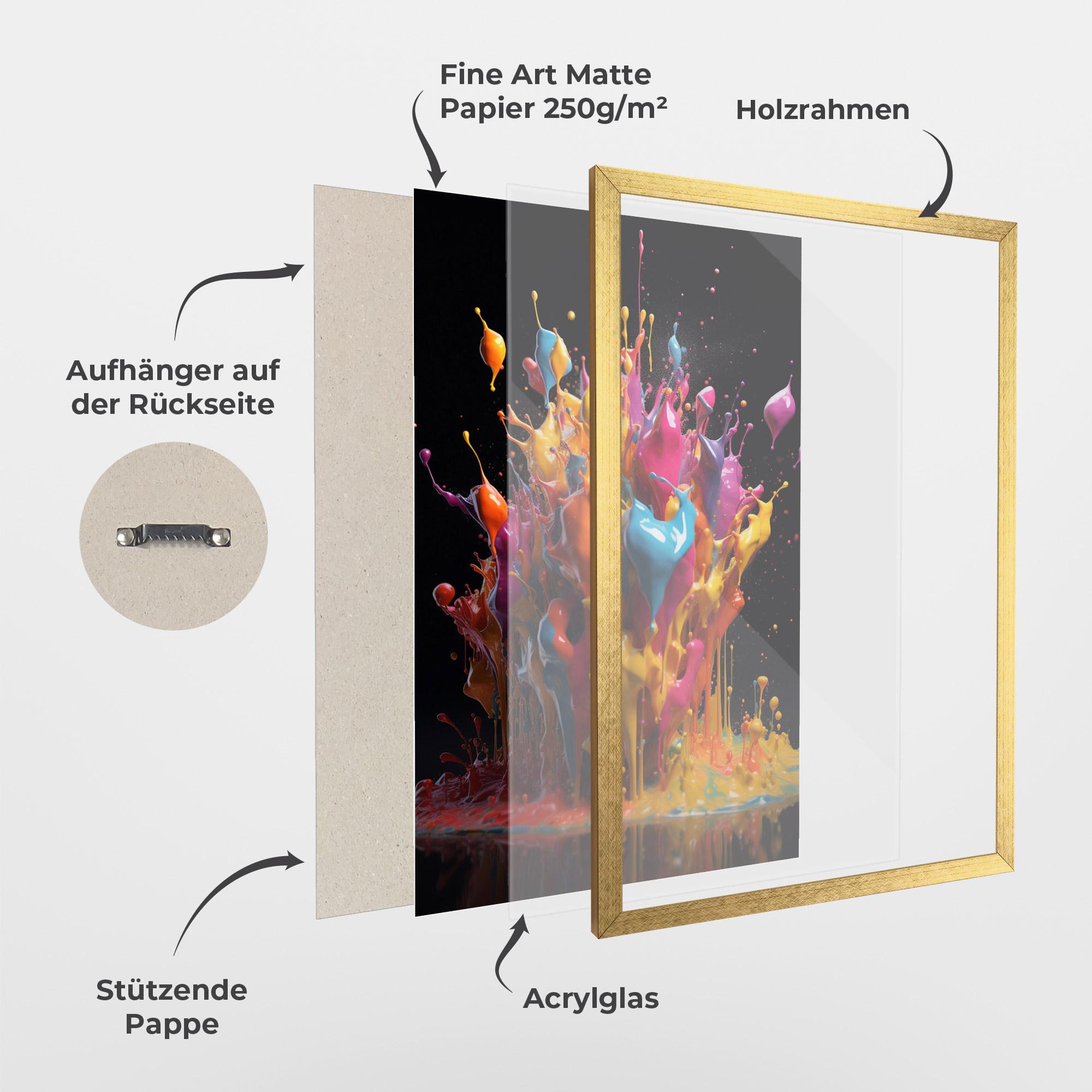 Gerahmte Poster Liquid Splashing mockup 1