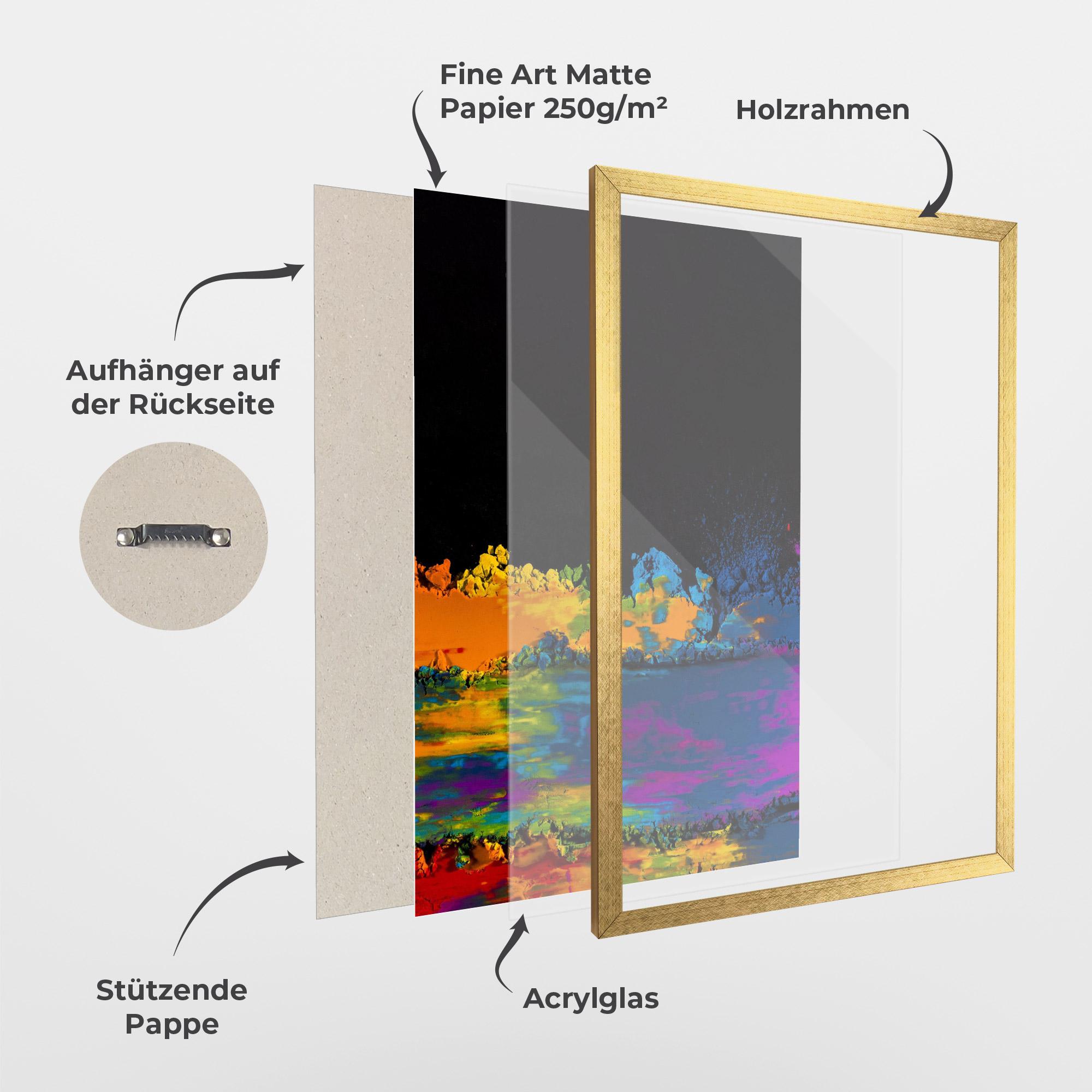 Gerahmte Poster Mixed Holi Colors mockup 1